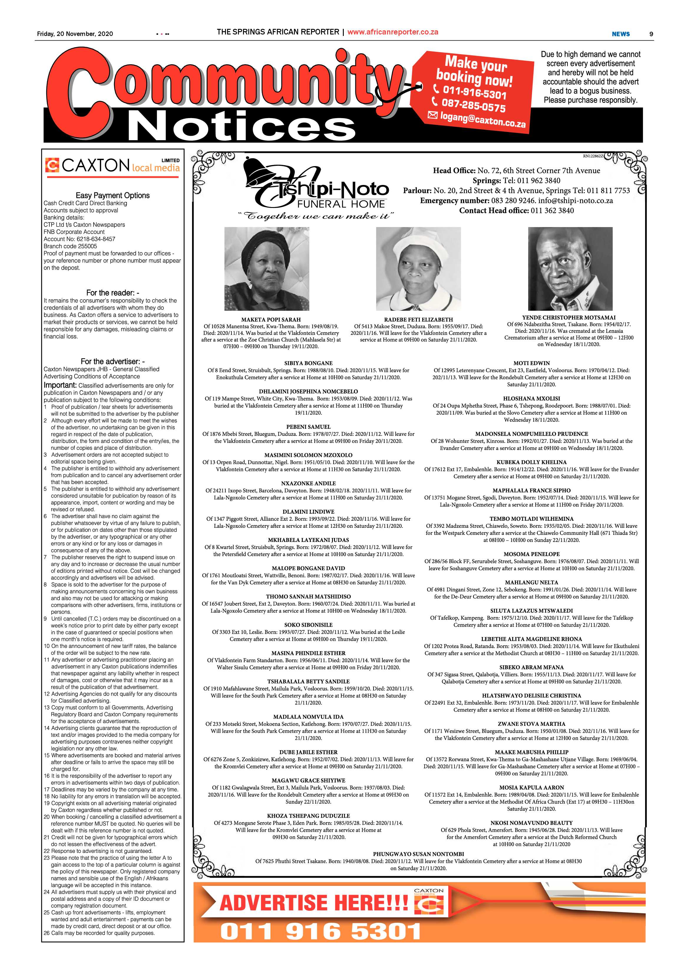 African Reporter 20 November 2020 page 9