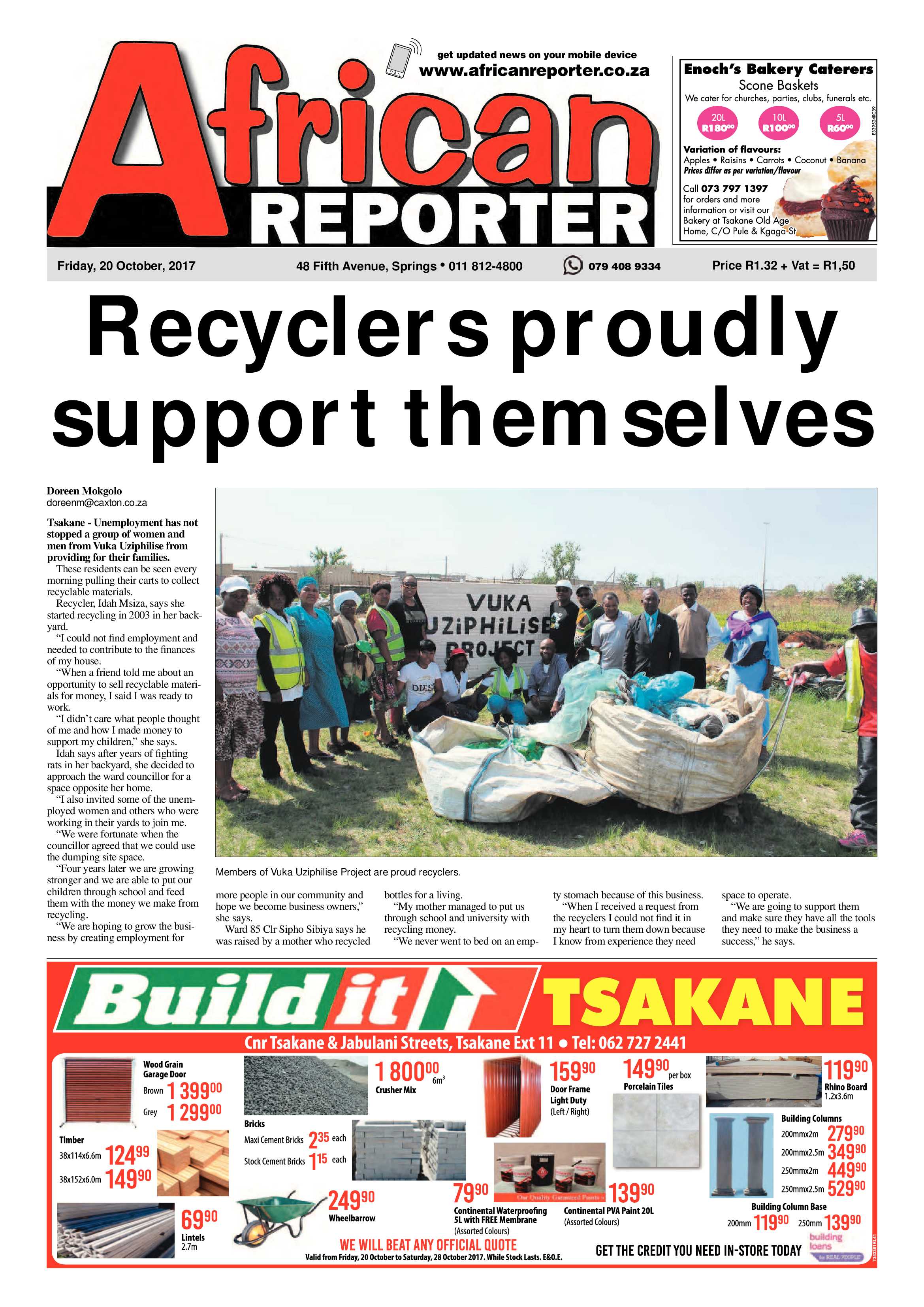 African Reporter 20 October 2017 page 1