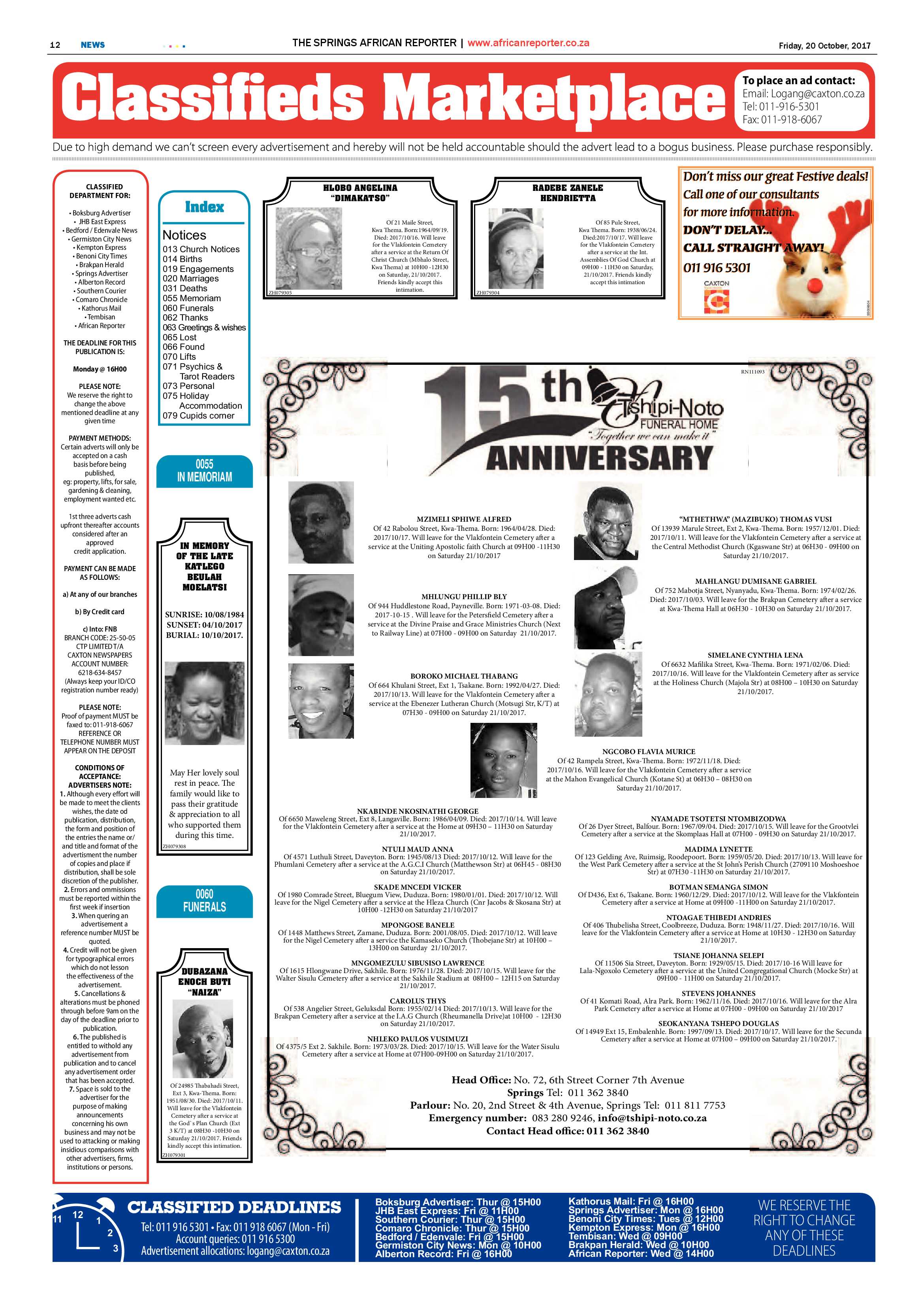 African Reporter 20 October 2017 page 12