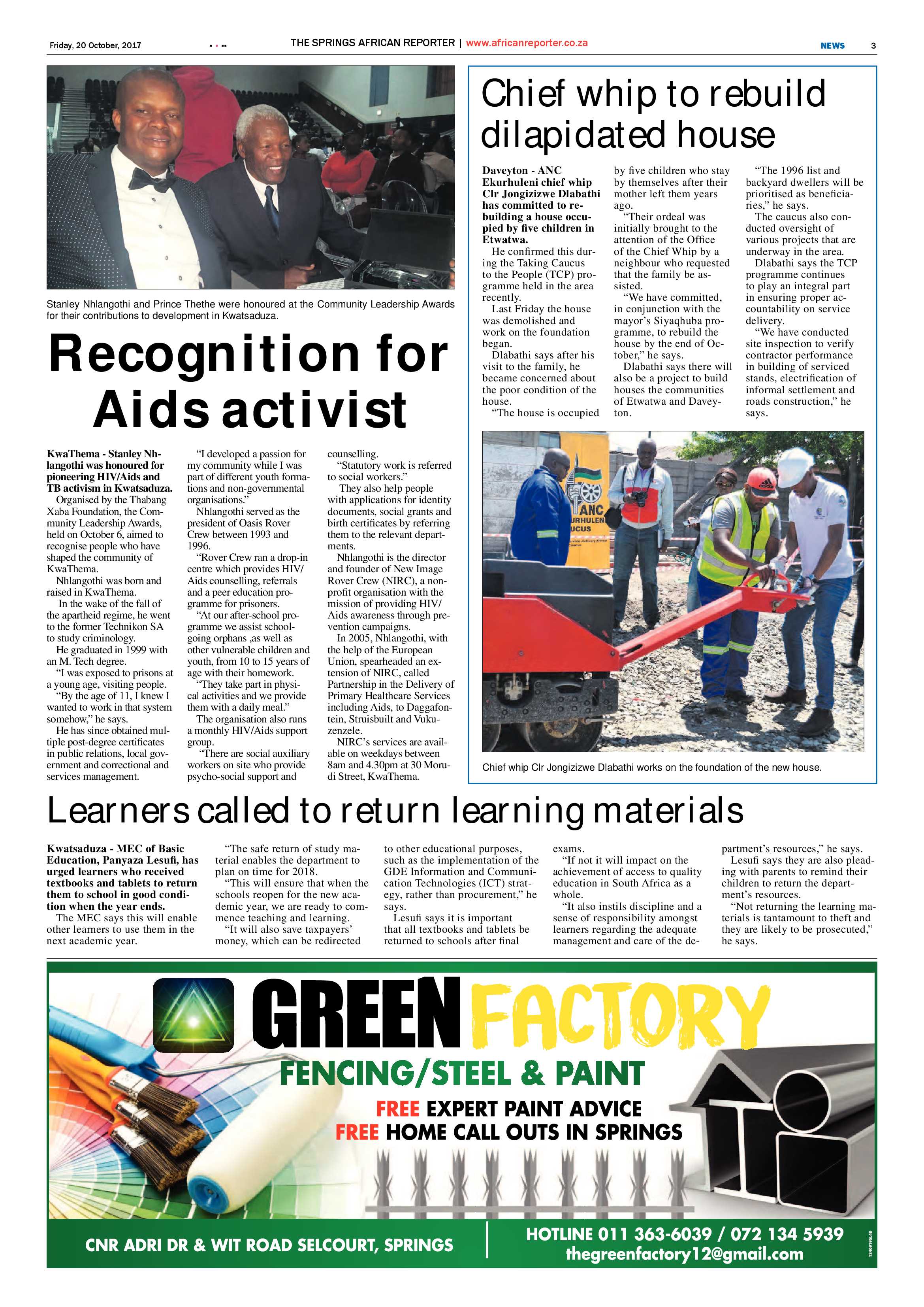 African Reporter 20 October 2017 page 3