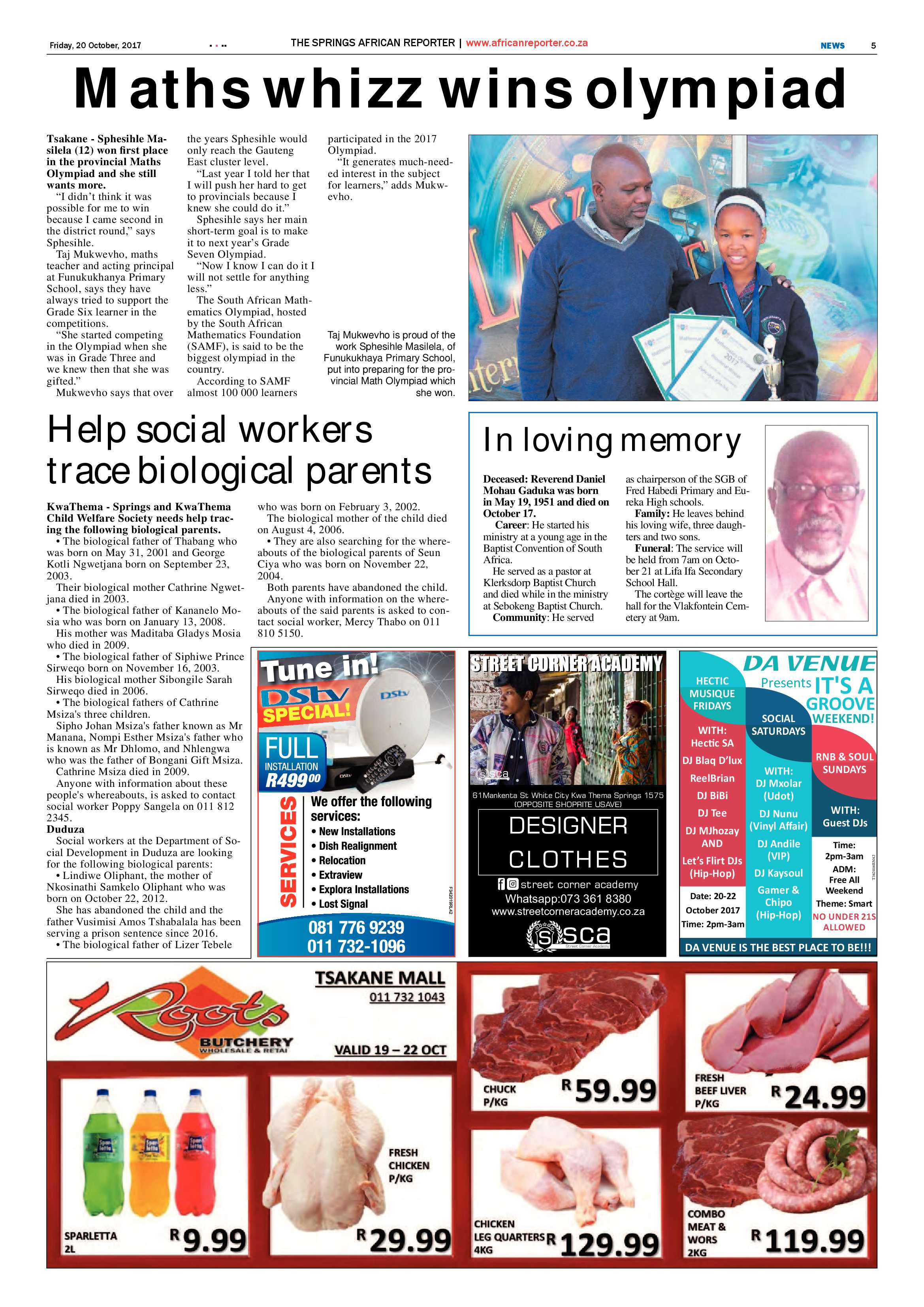 African Reporter 20 October 2017 page 5
