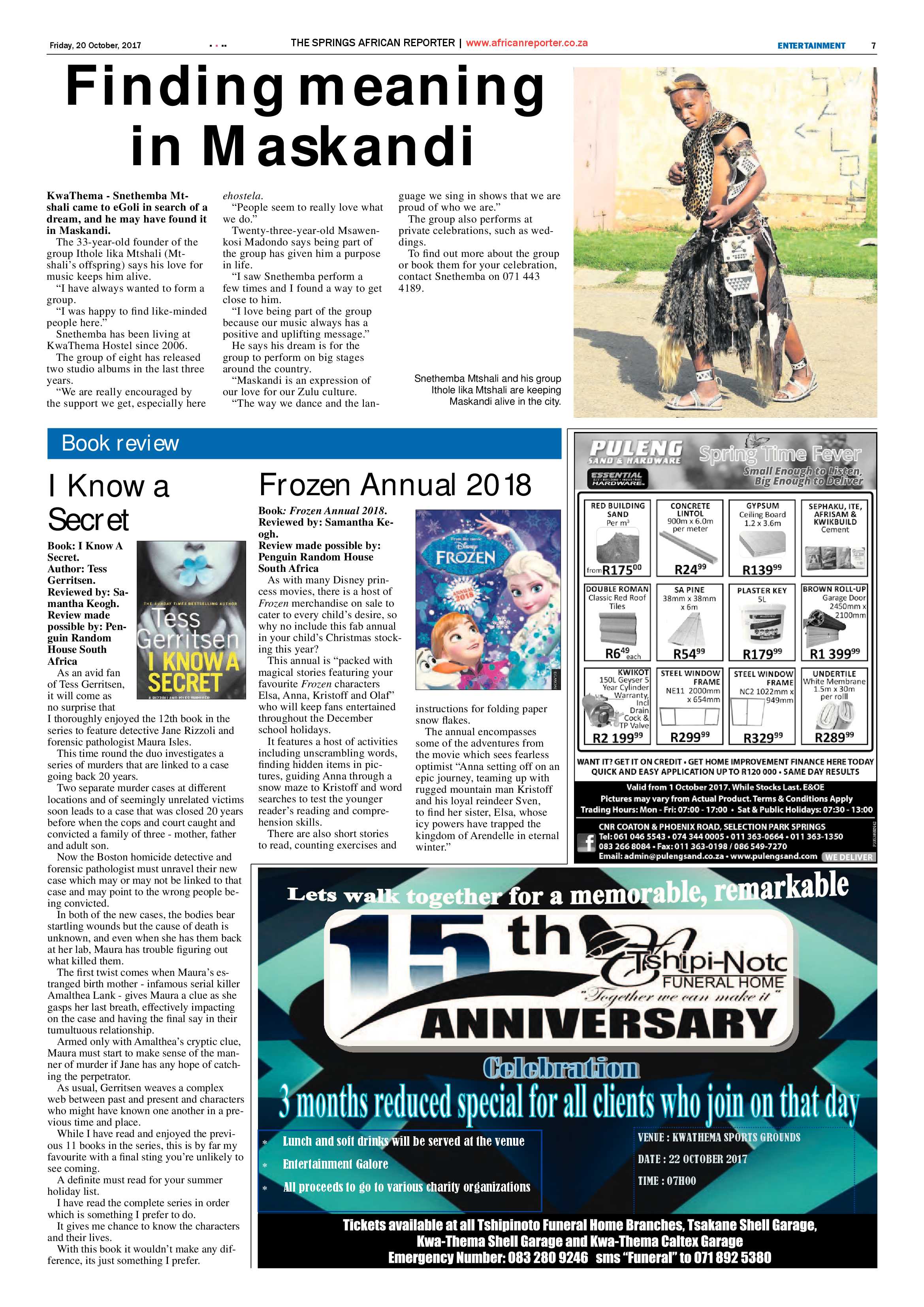 African Reporter 20 October 2017 page 7