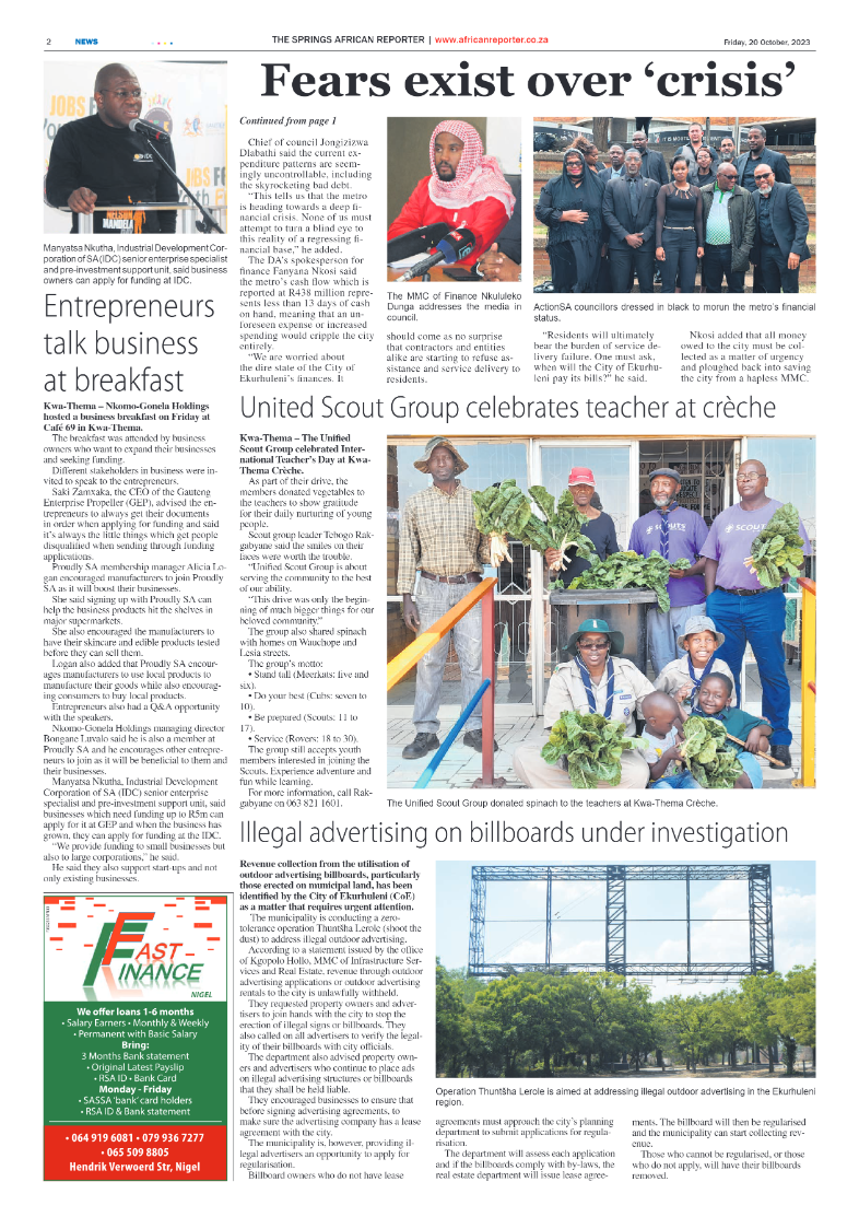 African Reporter 20 October 2023 page 2