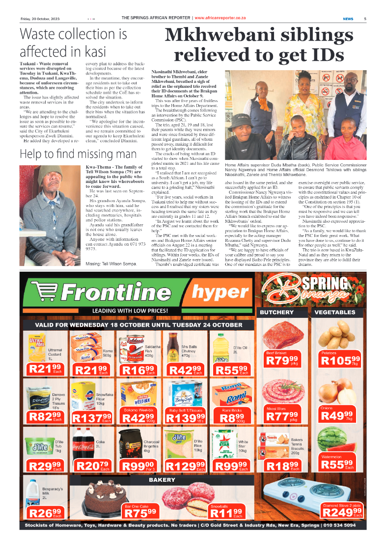 African Reporter 20 October 2023 page 5