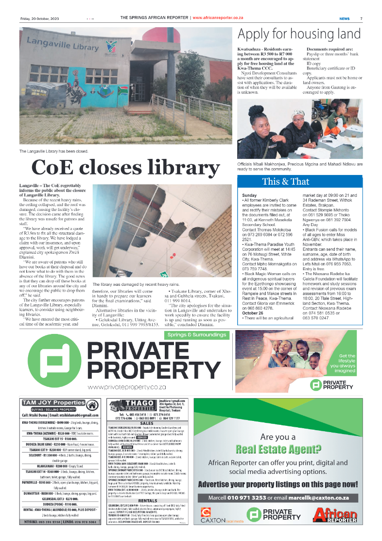 African Reporter 20 October 2023 page 7