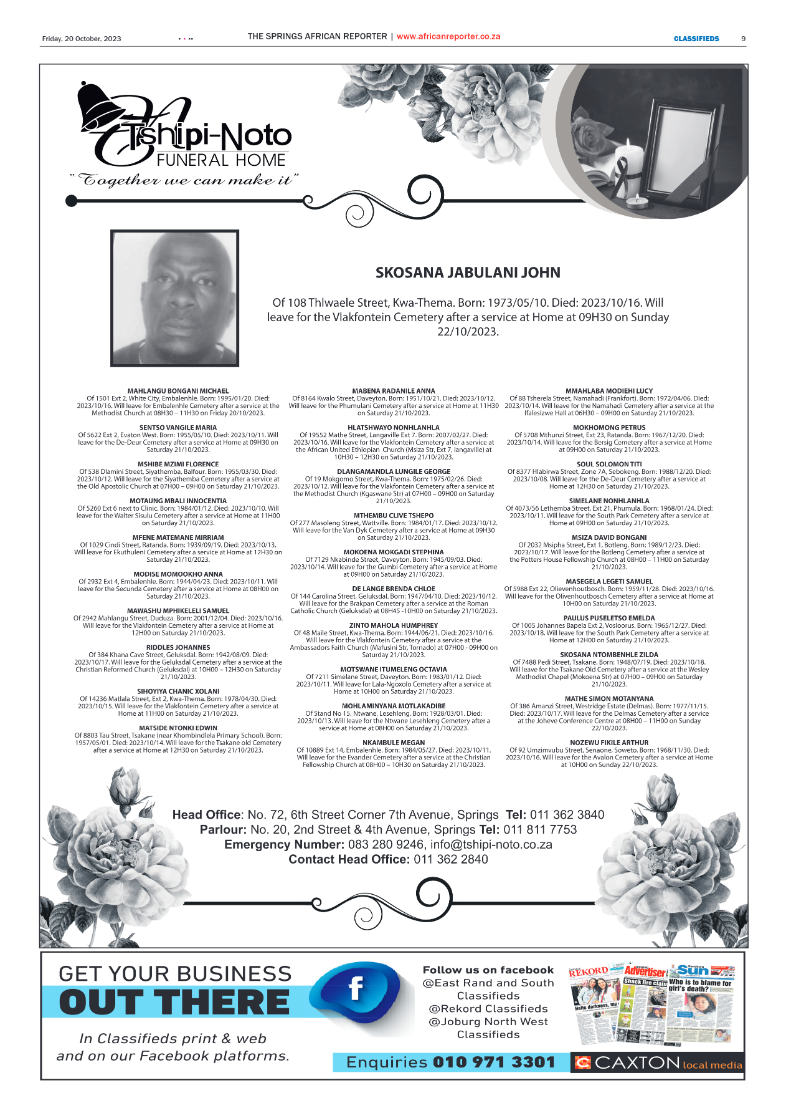 African Reporter 20 October 2023 page 9