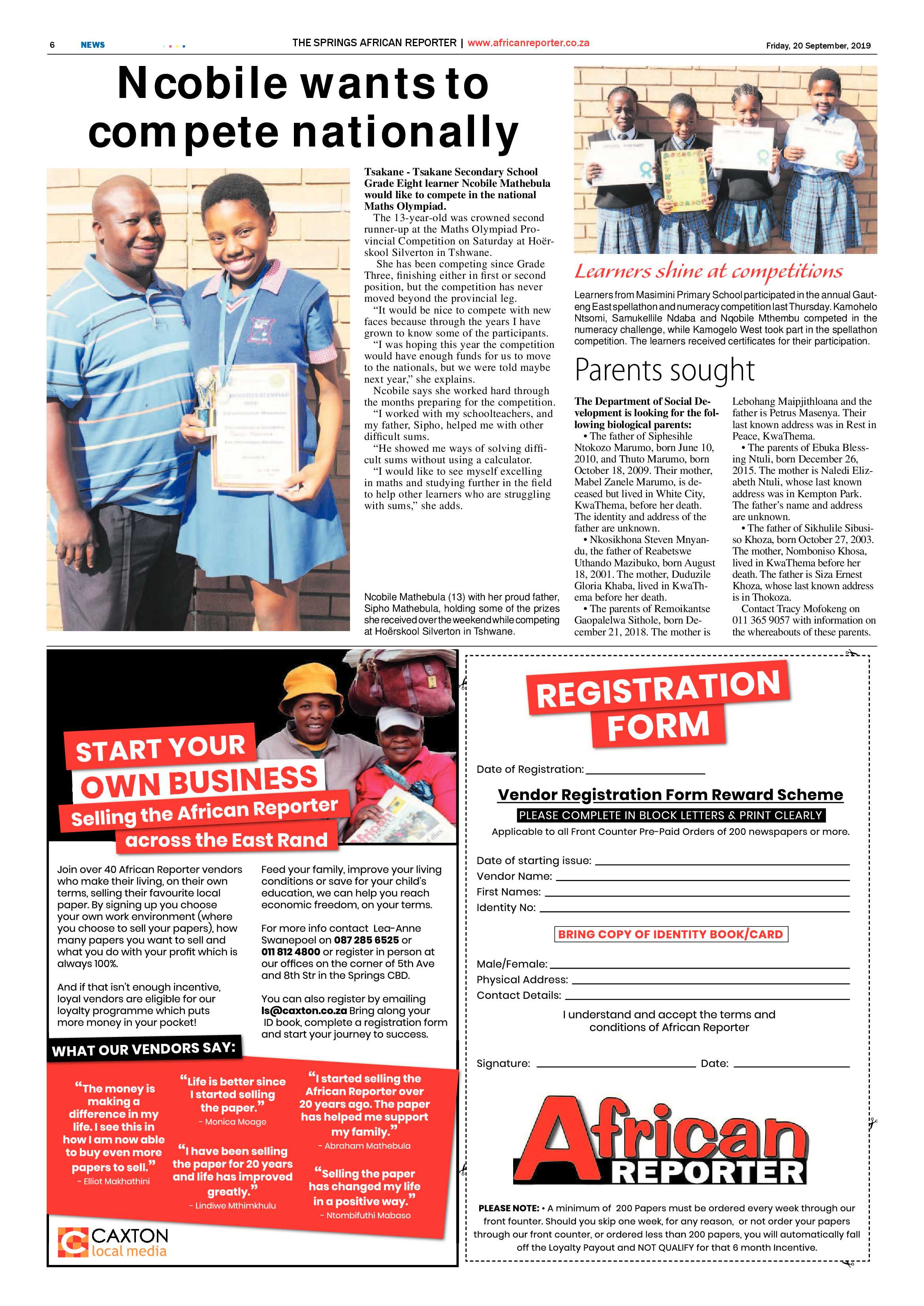 African Reporter 20 September 2019 page 6