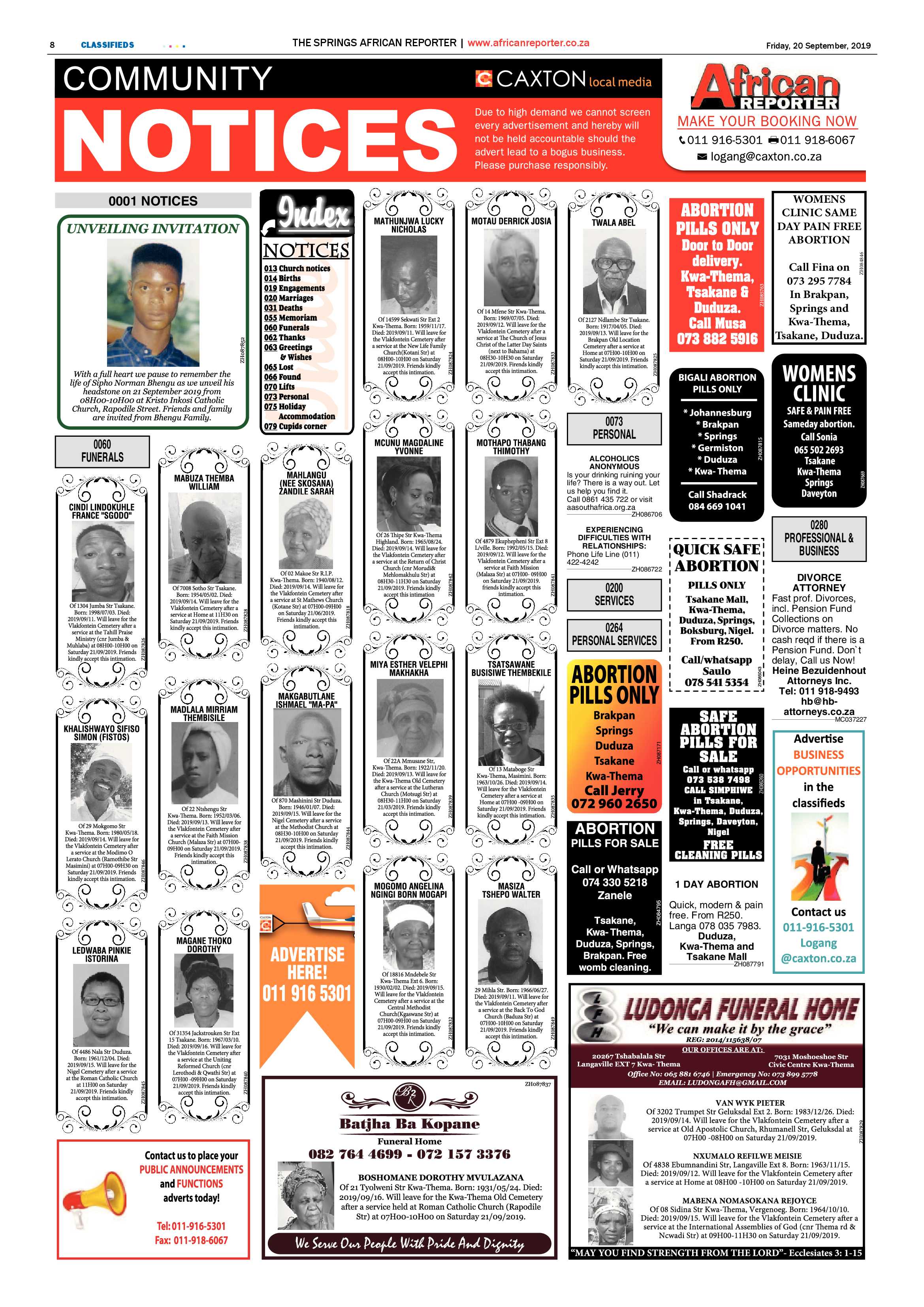 African Reporter 20 September 2019 page 8