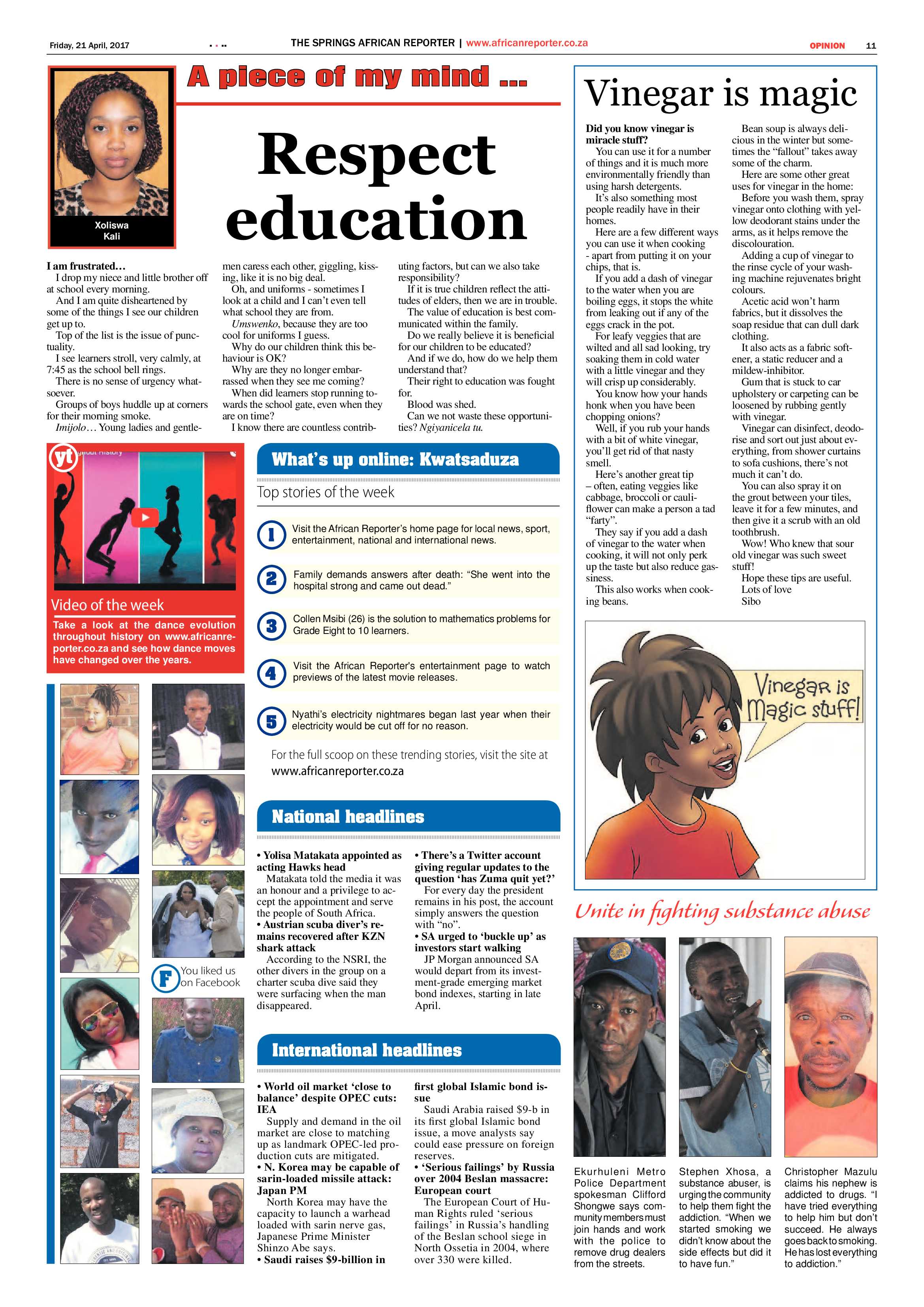 African Reporter 21 April 2017 page 11
