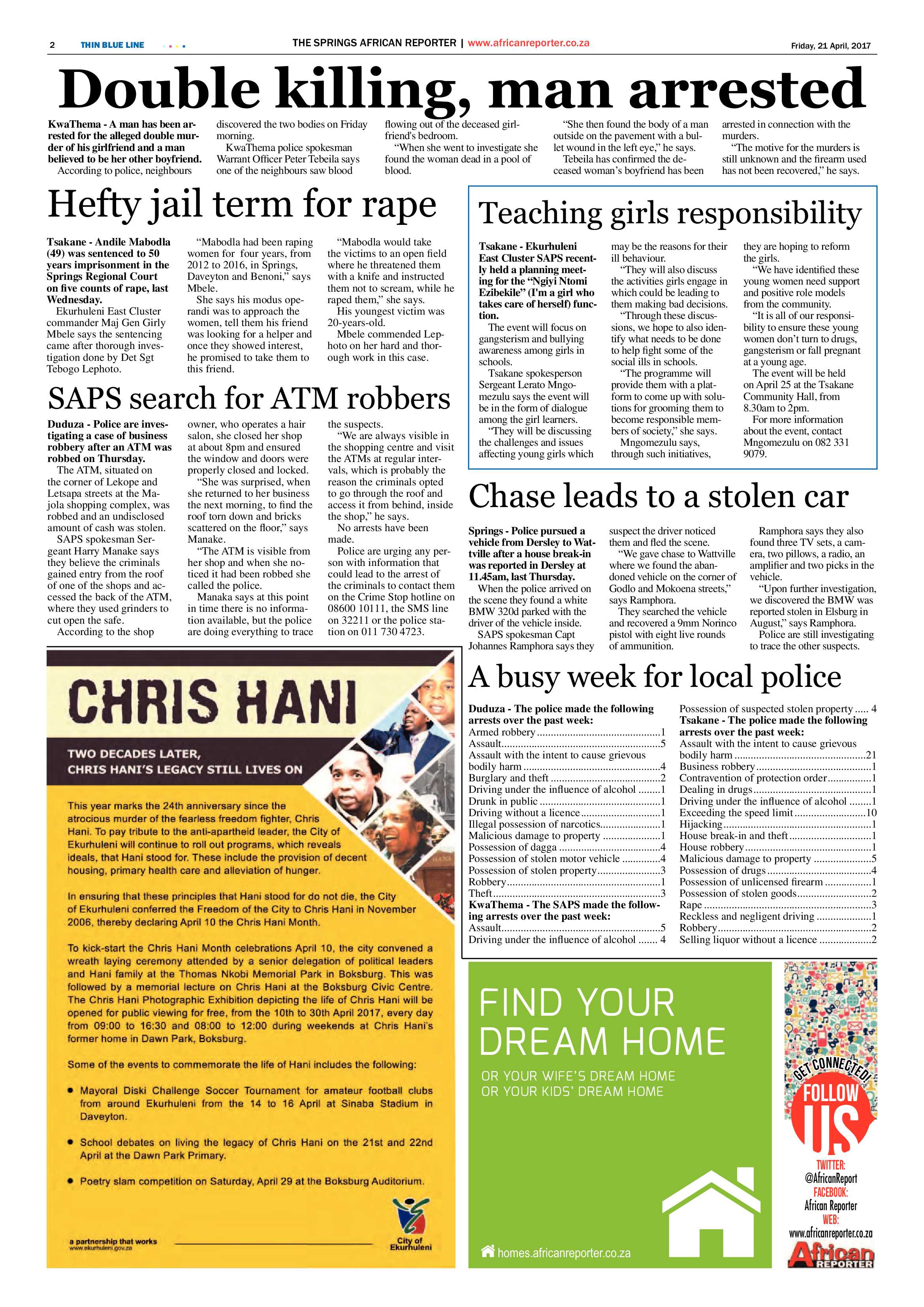 African Reporter 21 April 2017 page 2