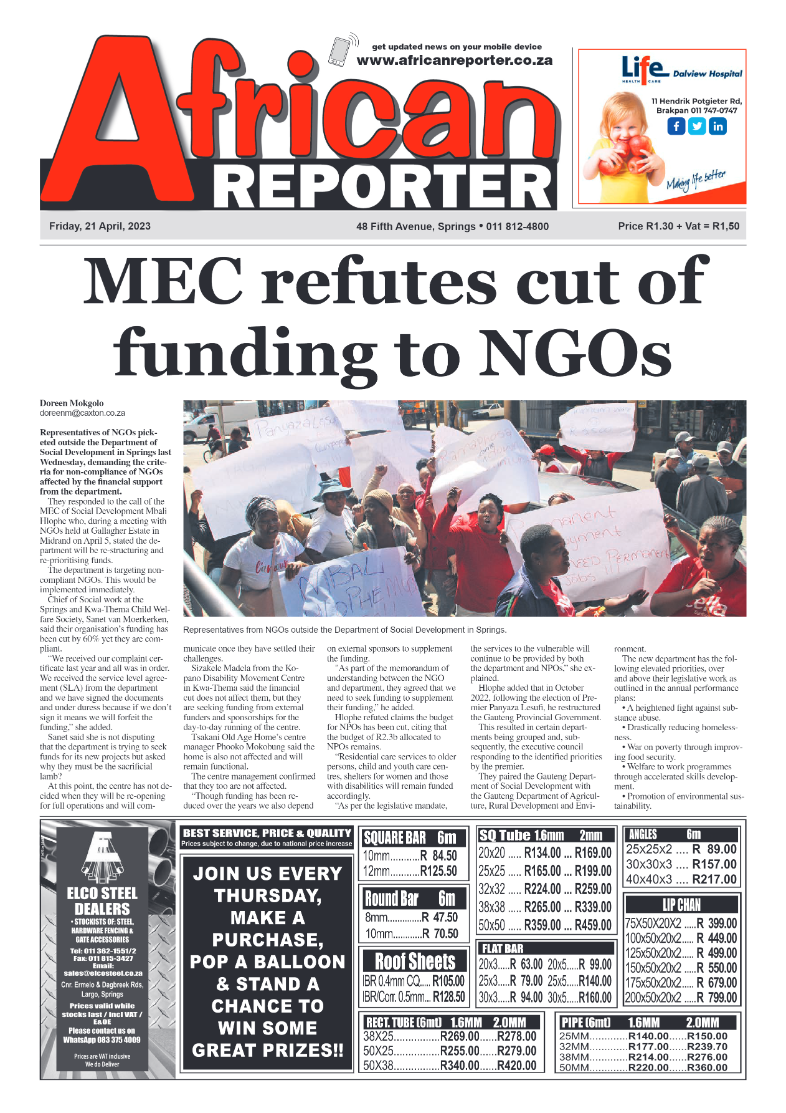 African Reporter 21 April 2023 page 1