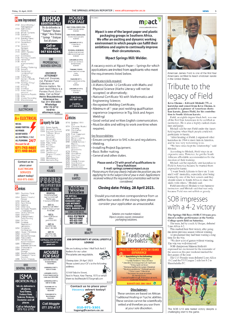 African Reporter 21 April 2023 page 9