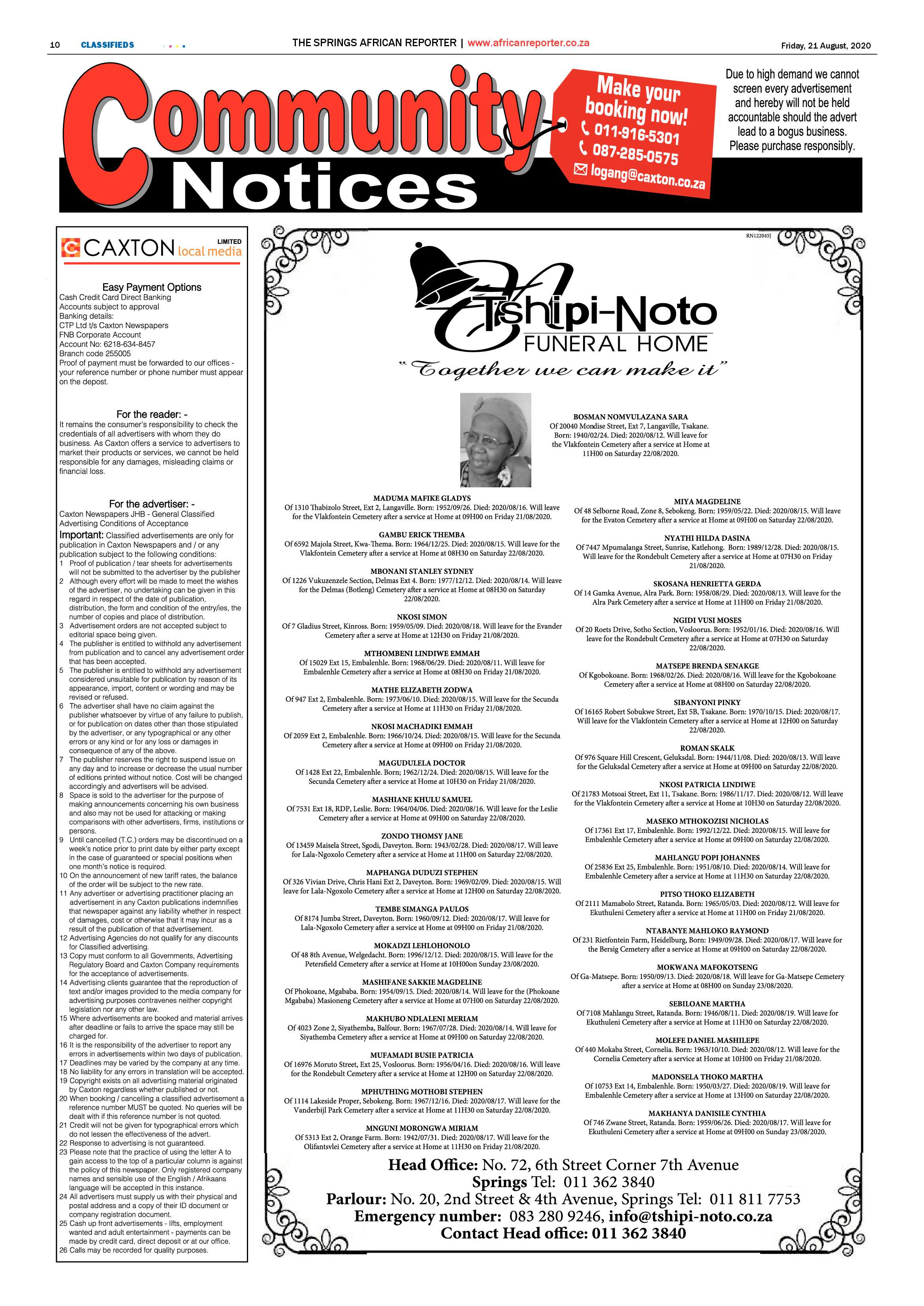 African Reporter 21 August 2020 page 10