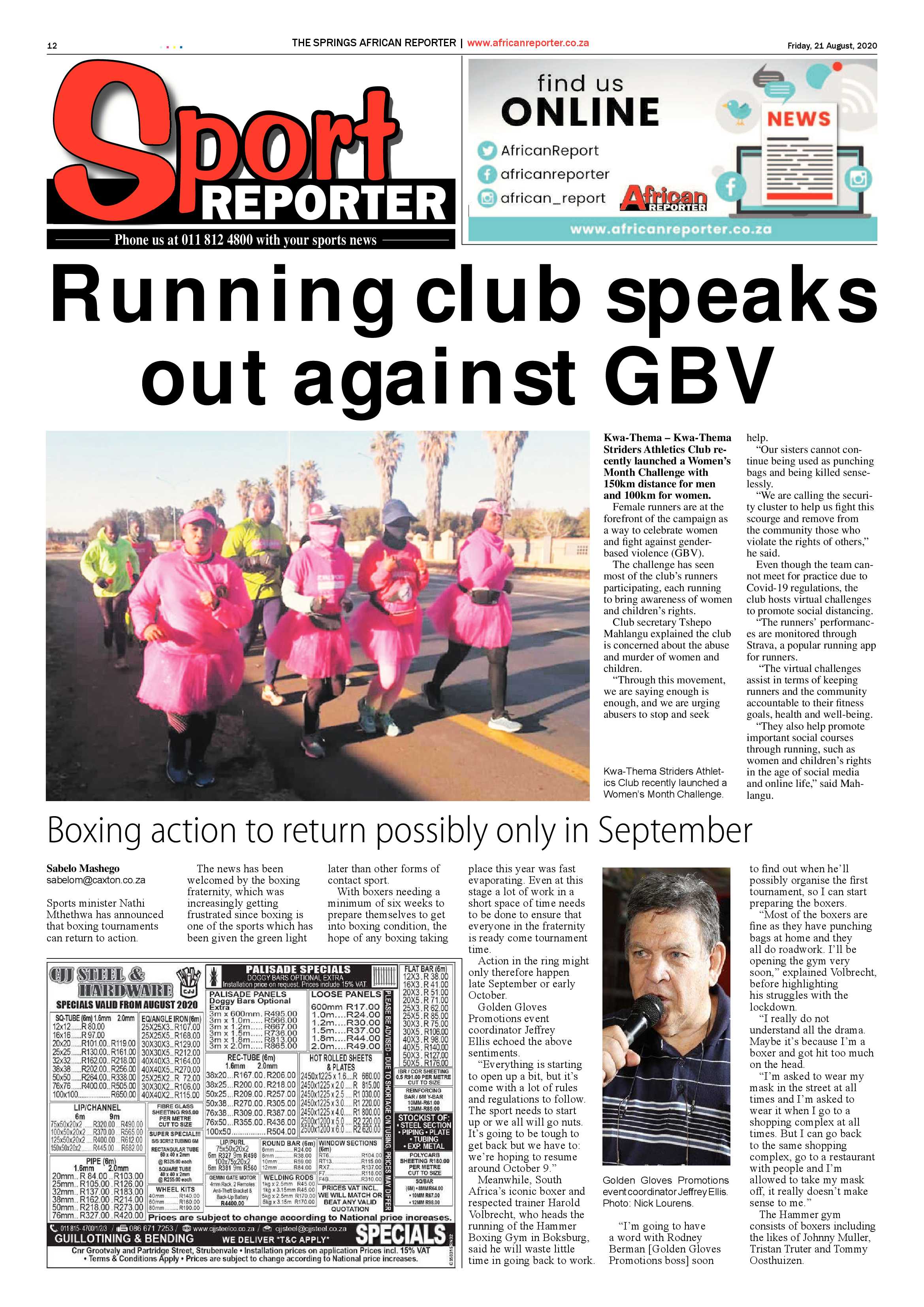 African Reporter 21 August 2020 page 12