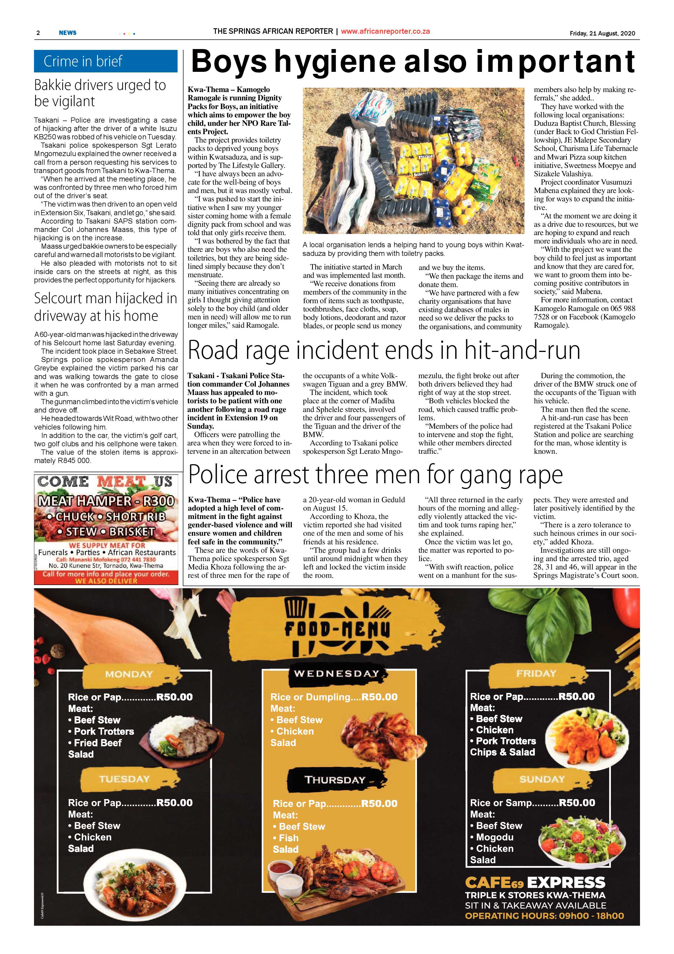 African Reporter 21 August 2020 page 2