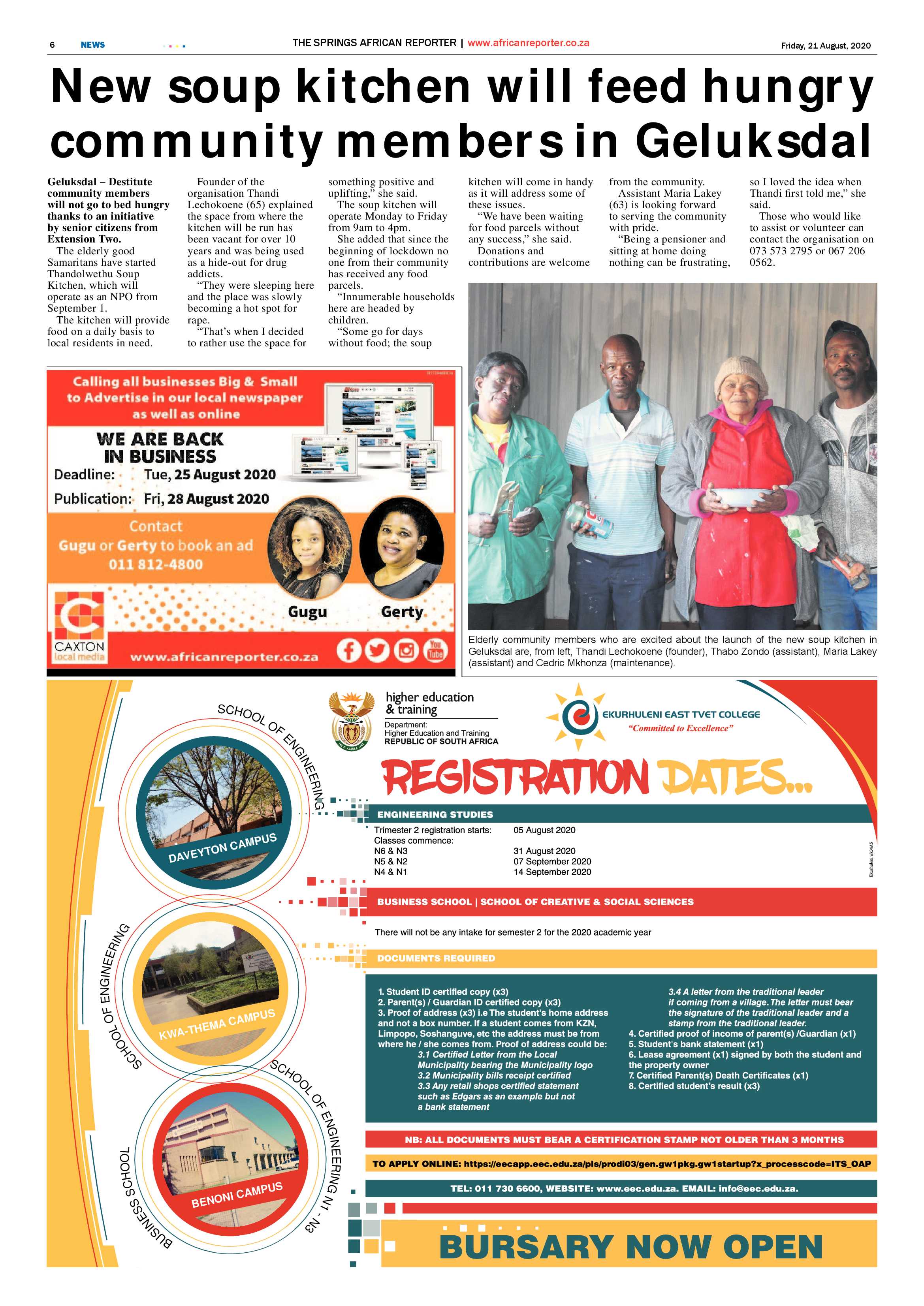 African Reporter 21 August 2020 page 6