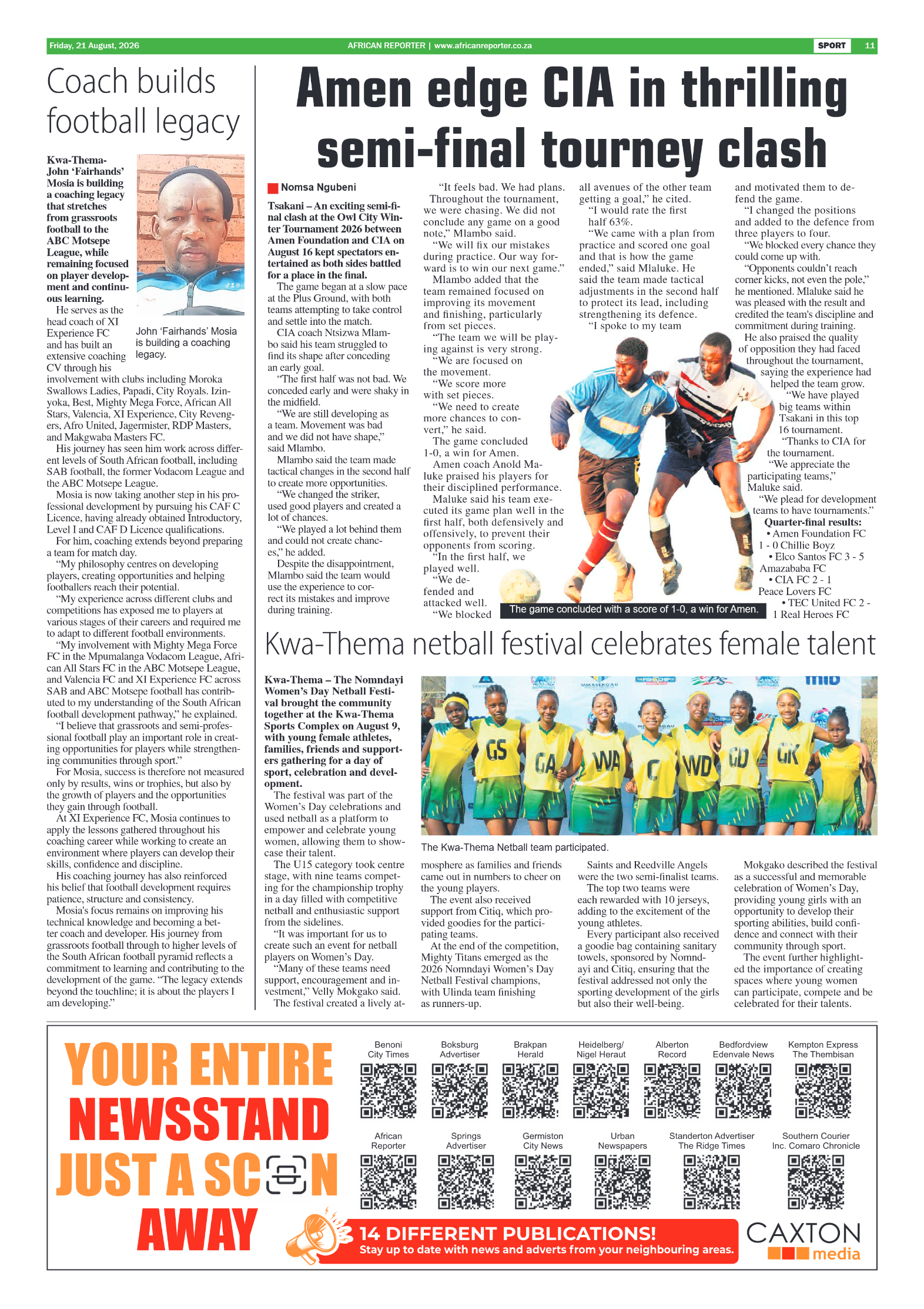 African Reporter 21 August 2026 page 11