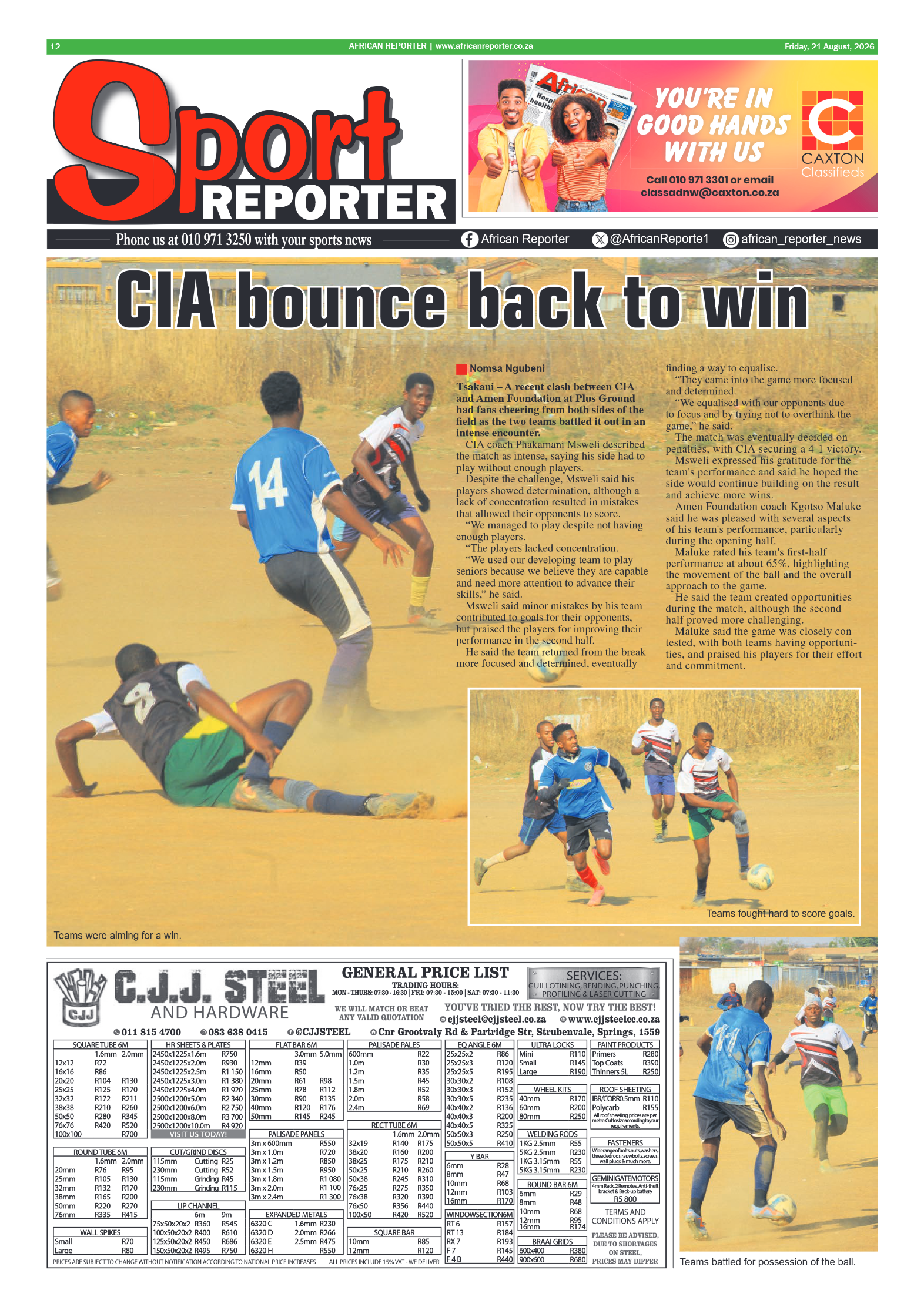 African Reporter 21 August 2026 page 12