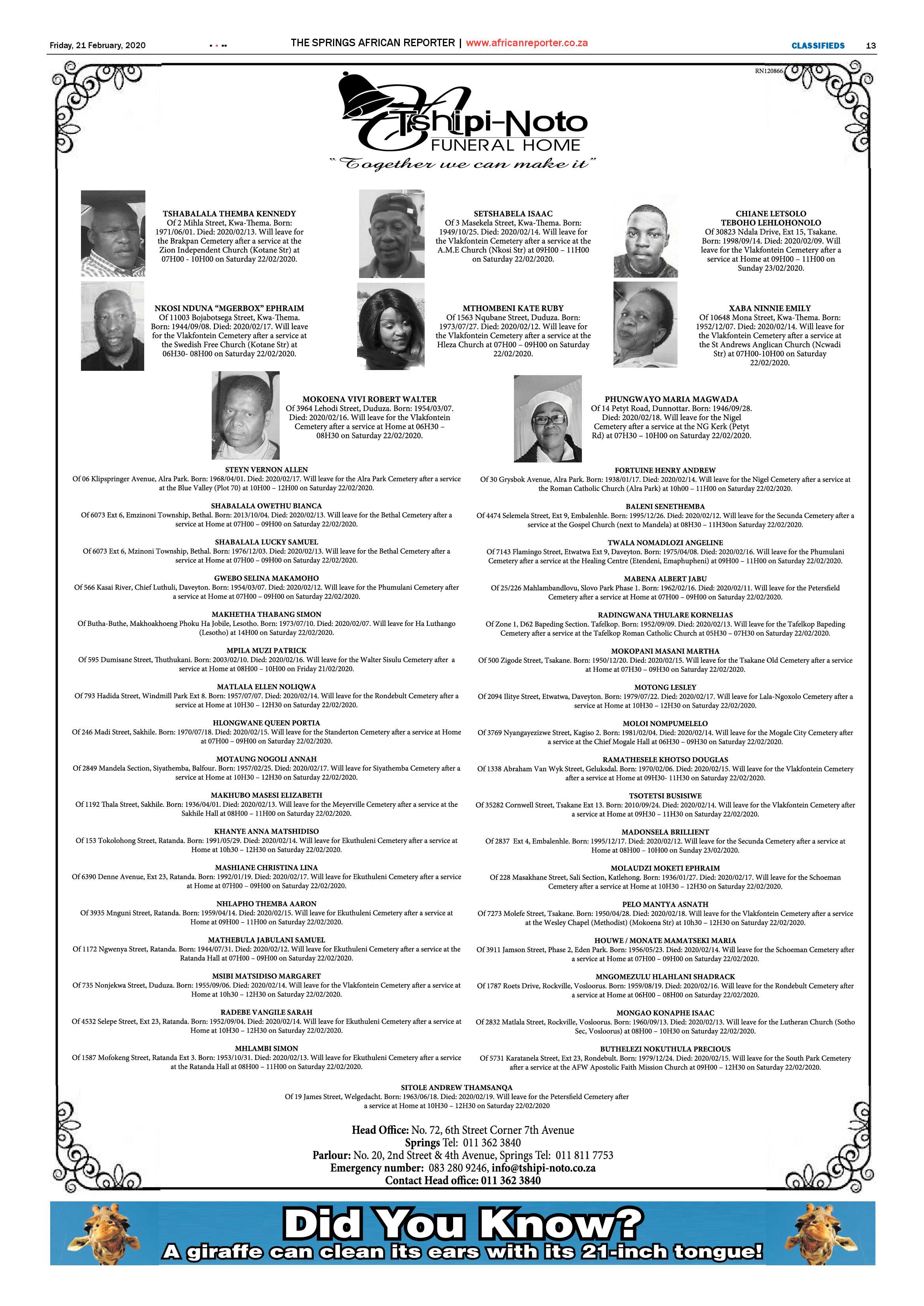 African Reporter 21 February 2020 page 13