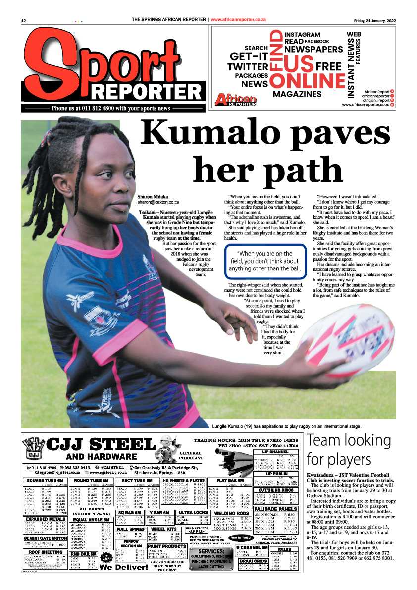 African Reporter 21 January 2022 page 12