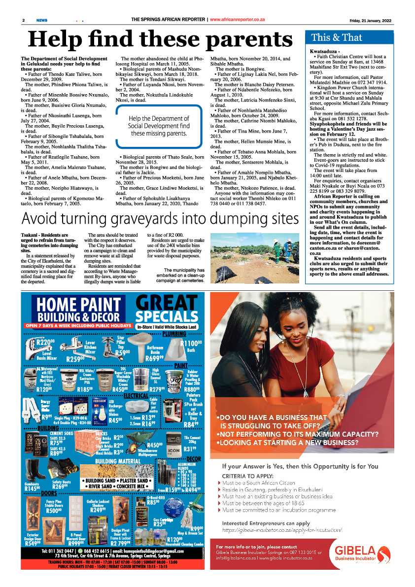 African Reporter 21 January 2022 page 2