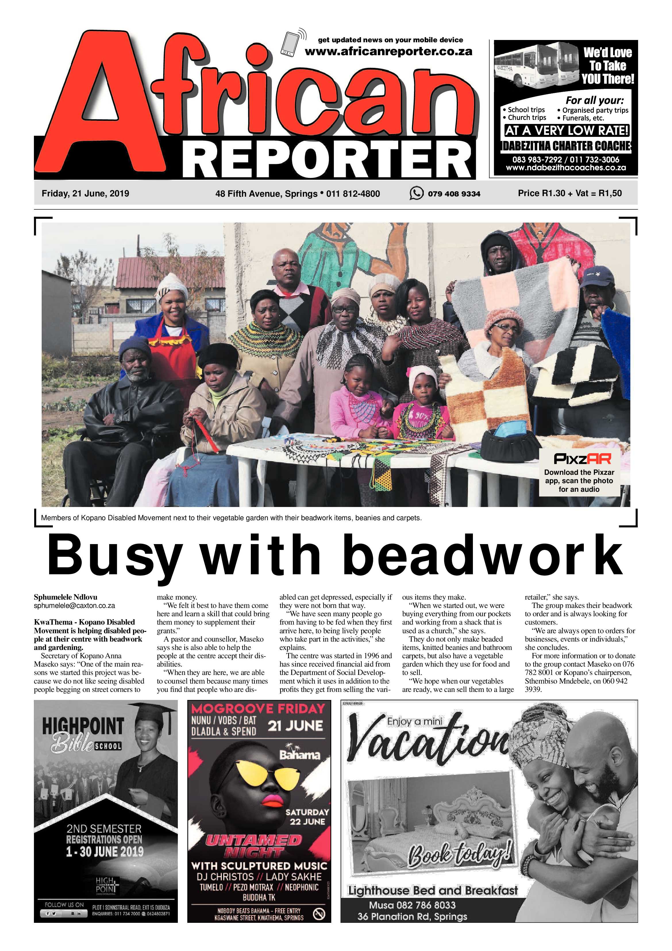 African Reporter 21 June 2019 page 1