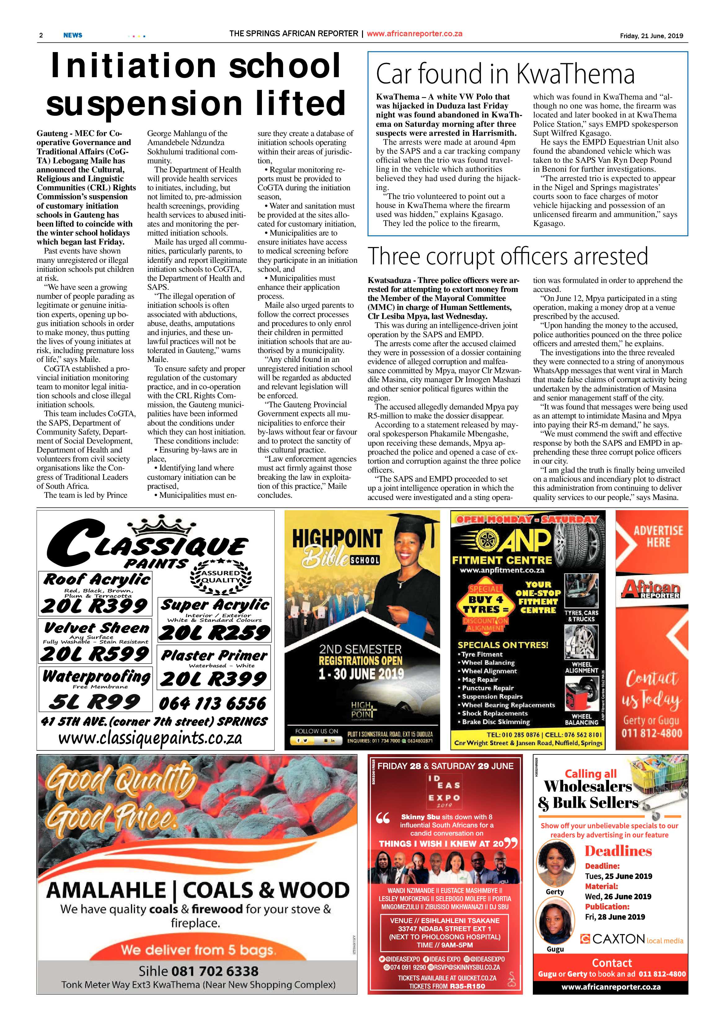 African Reporter 21 June 2019 page 2