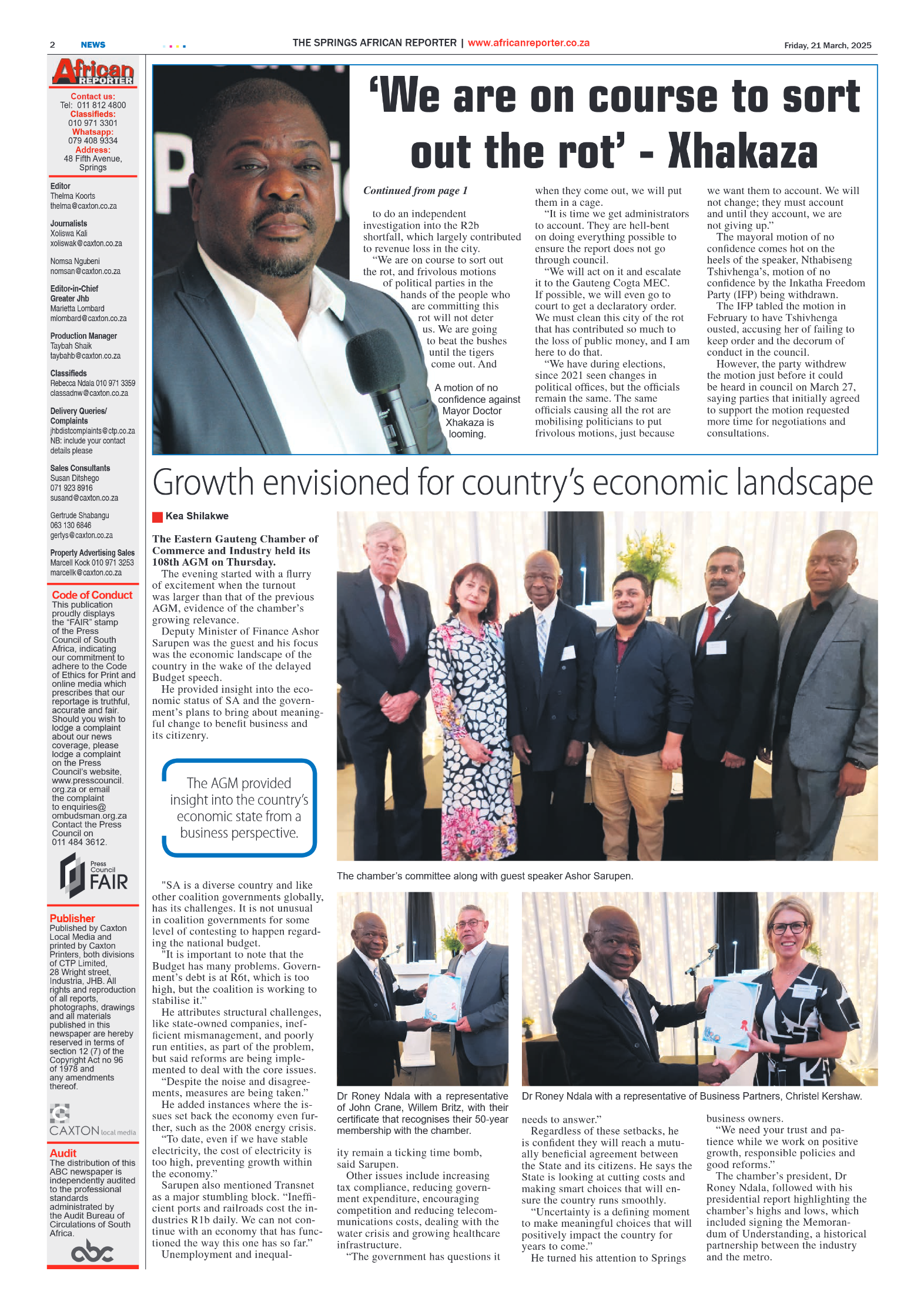 African Reporter 21 March 2025 page 2
