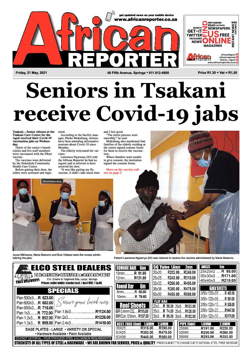 African Reporter 21 May 2021 page 1