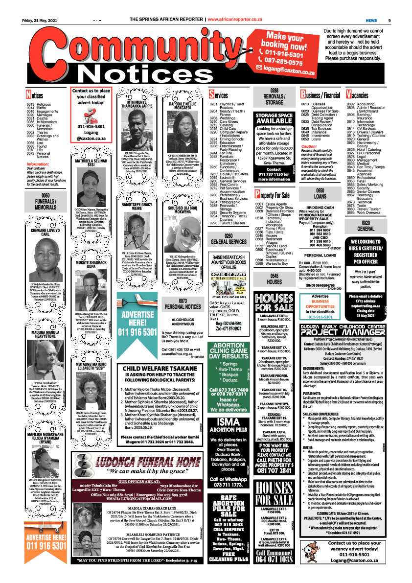 African Reporter 21 May 2021 page 9
