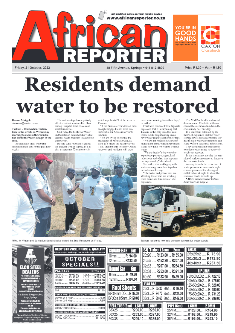 African Reporter 21 Oct 2022 page 1