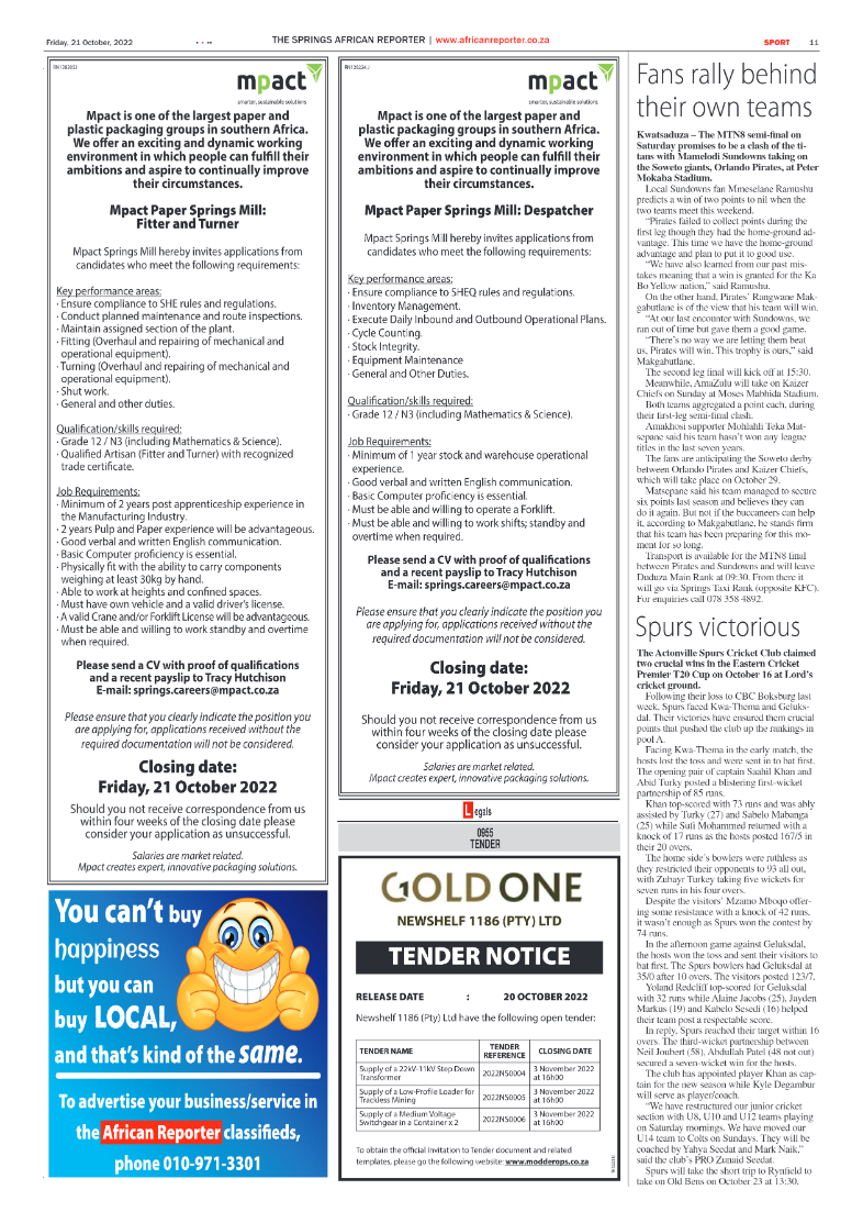 African Reporter 21 Oct 2022 page 11