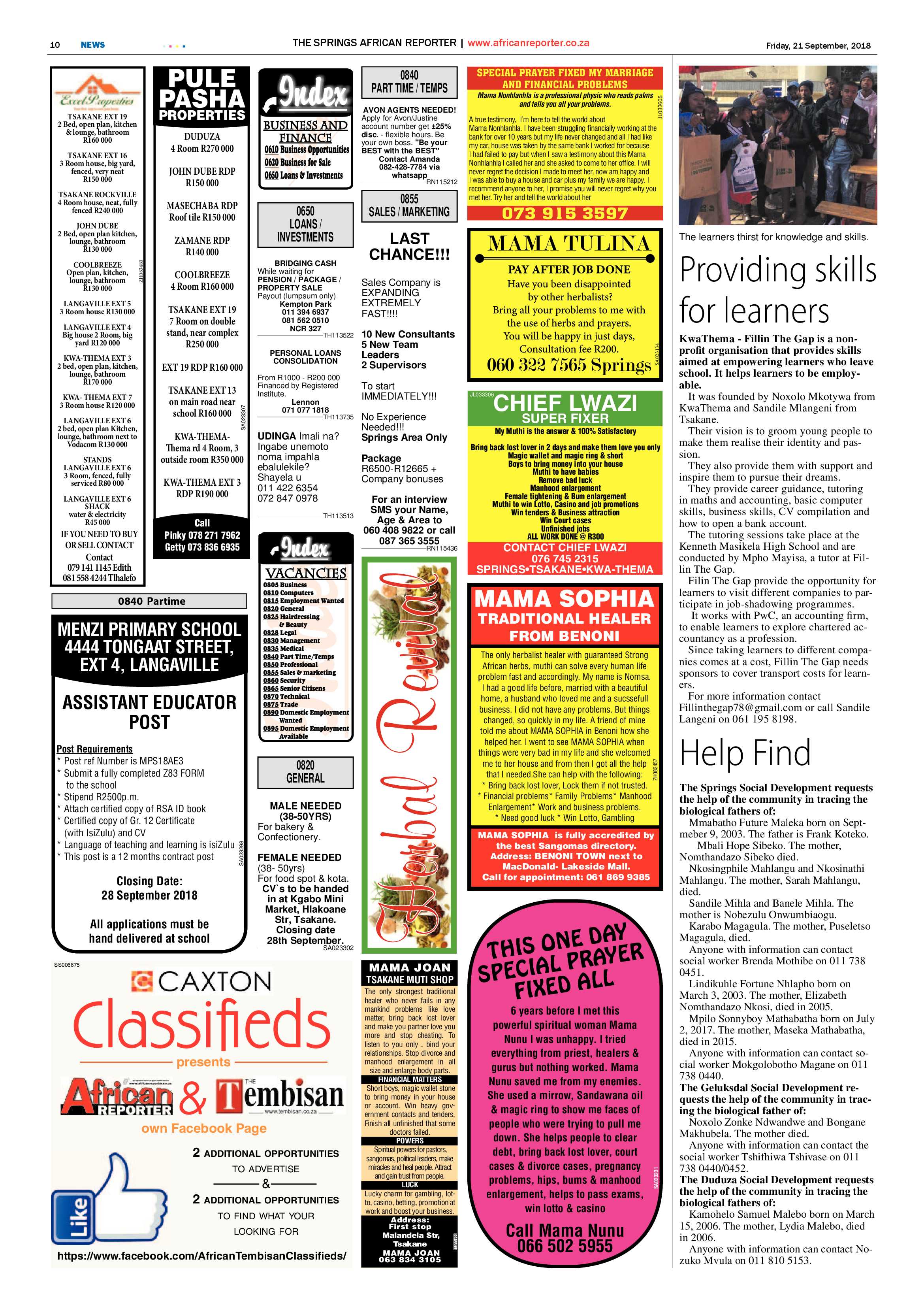 African Reporter 21 September 2018 page 10