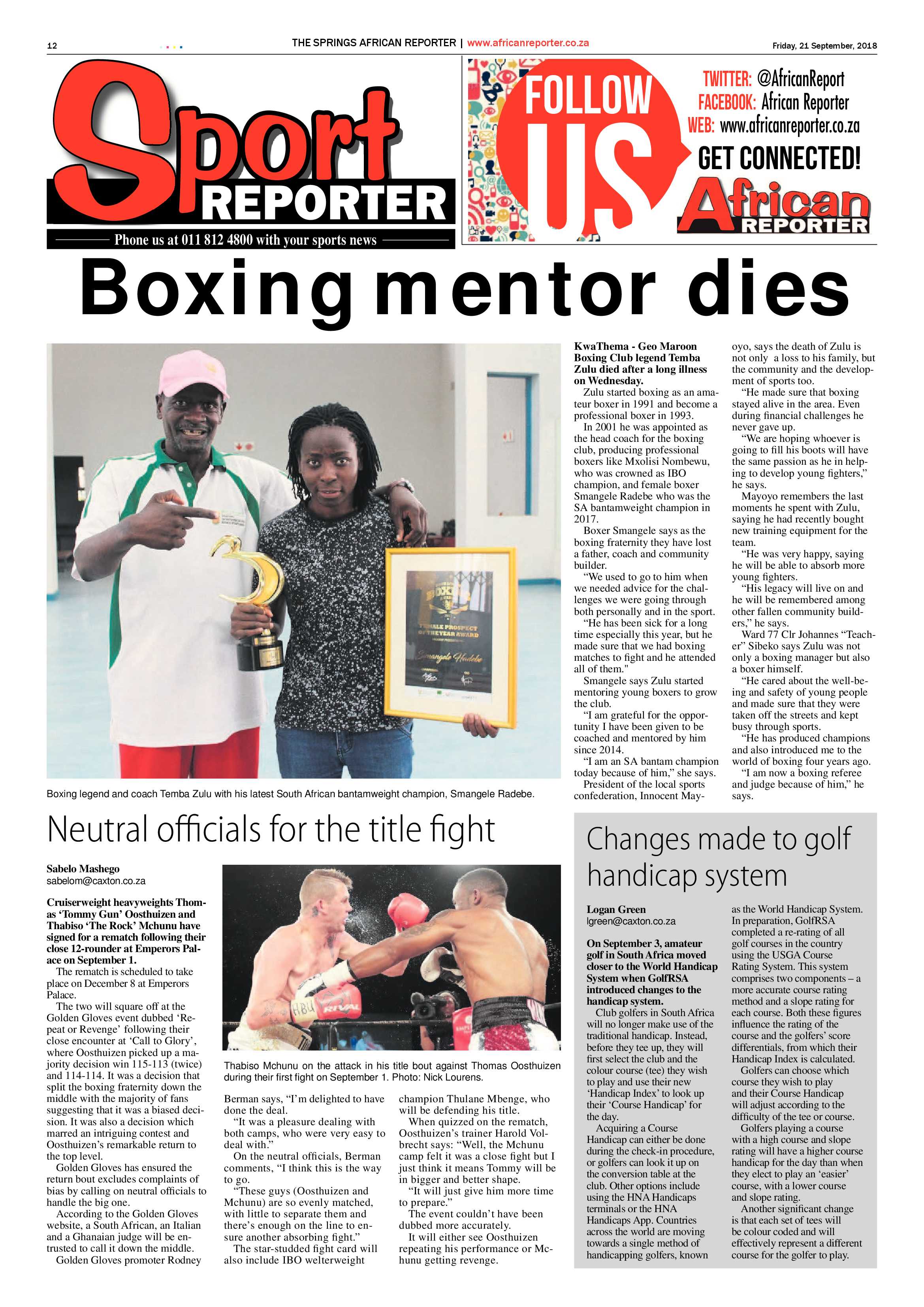 African Reporter 21 September 2018 page 12