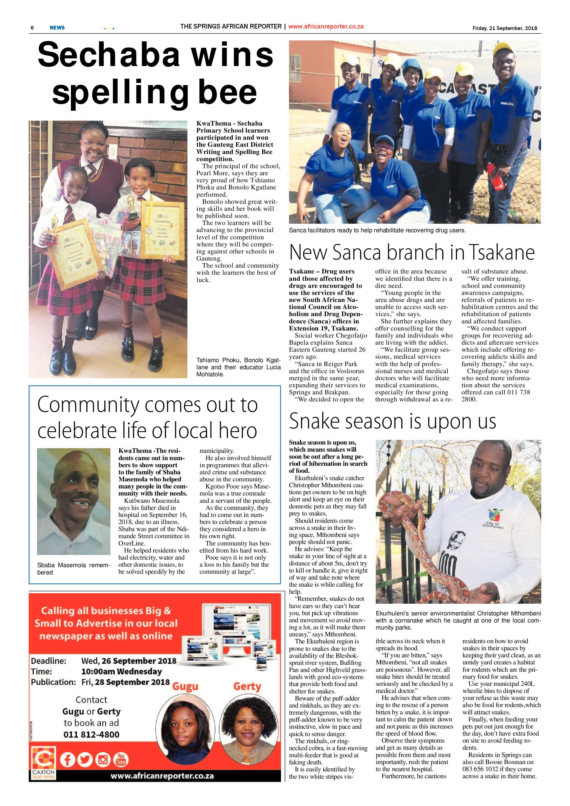 African Reporter 21 September 2018 page 6