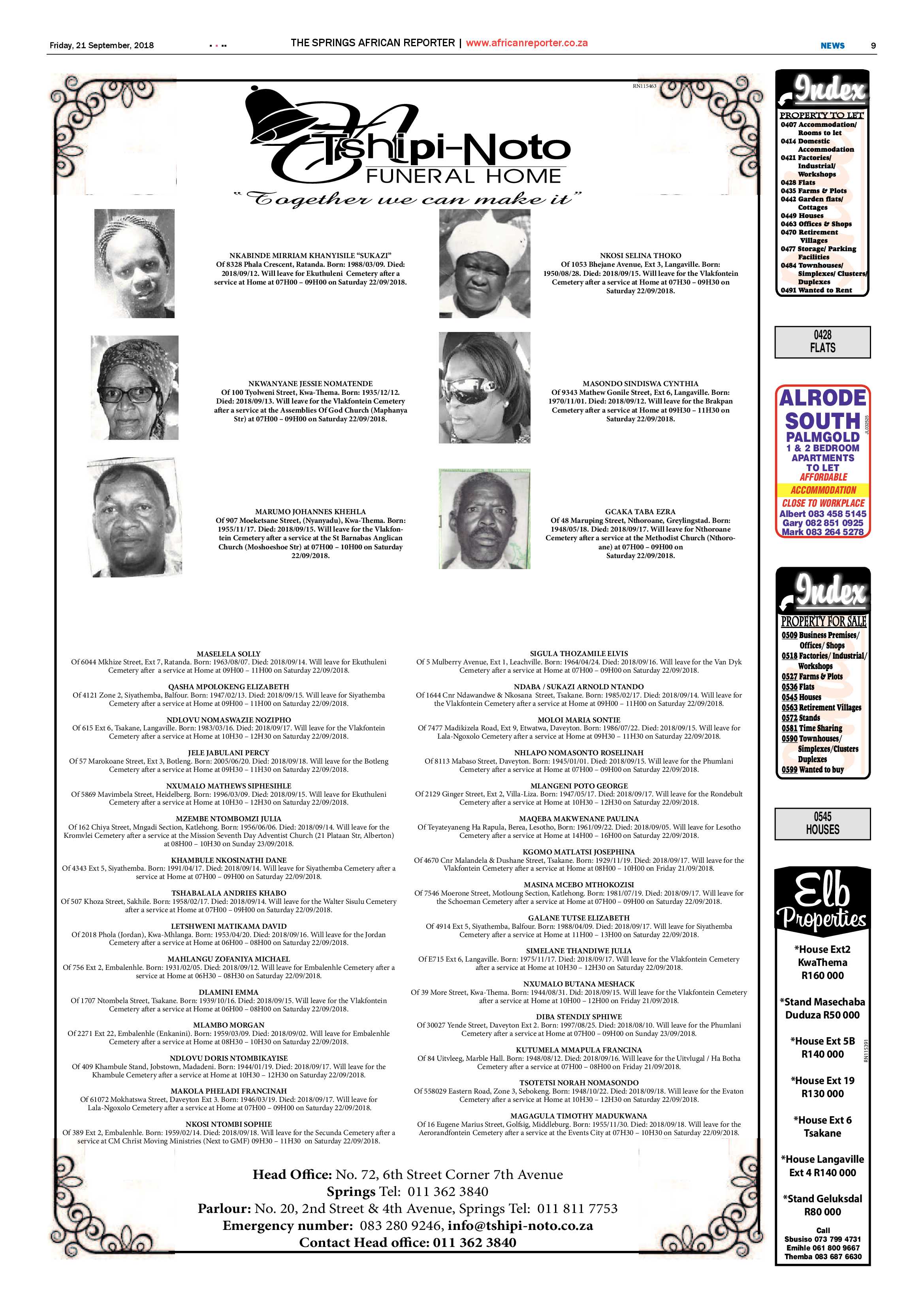 African Reporter 21 September 2018 page 9
