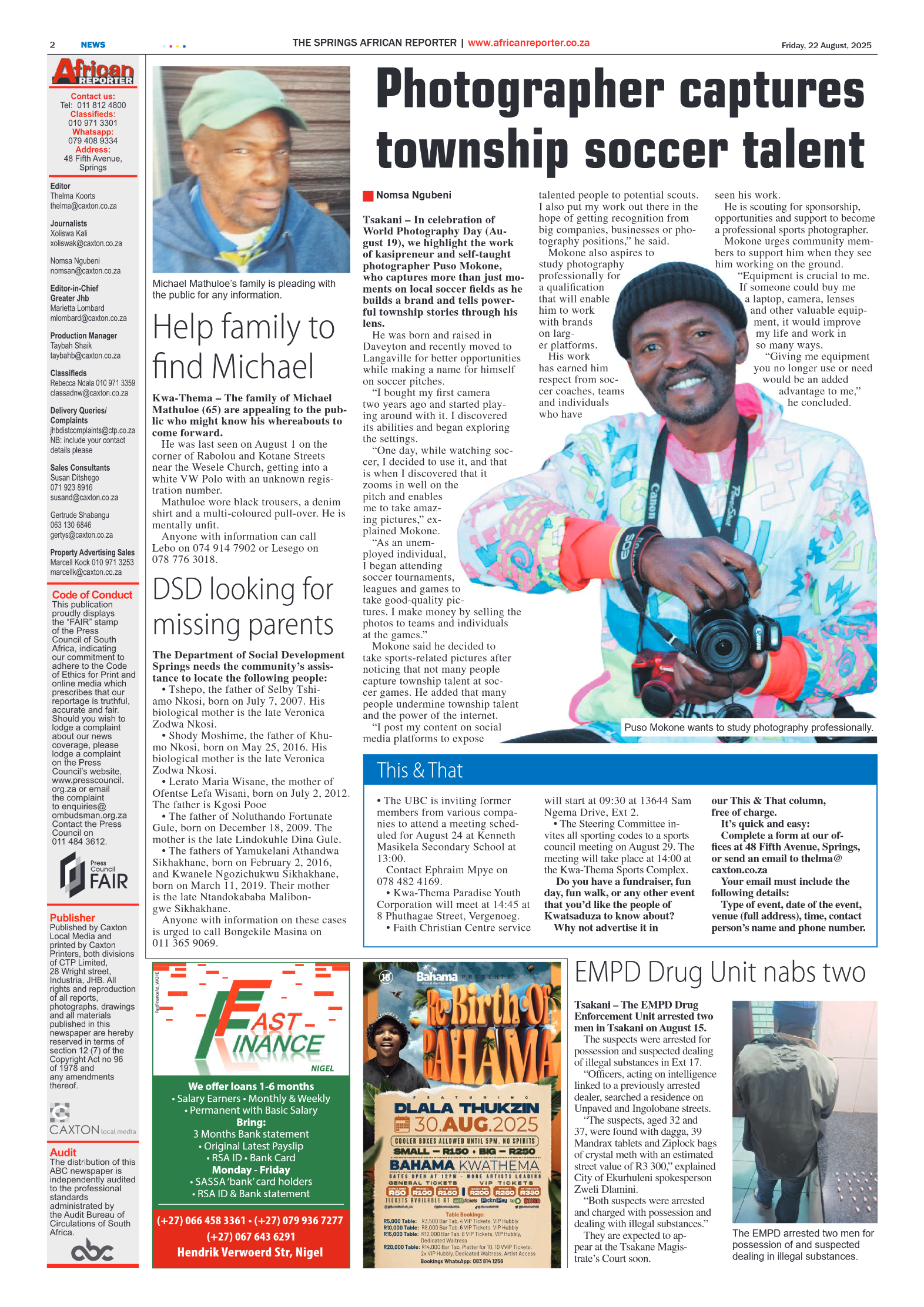 African Reporter 22 August 2025 page 2