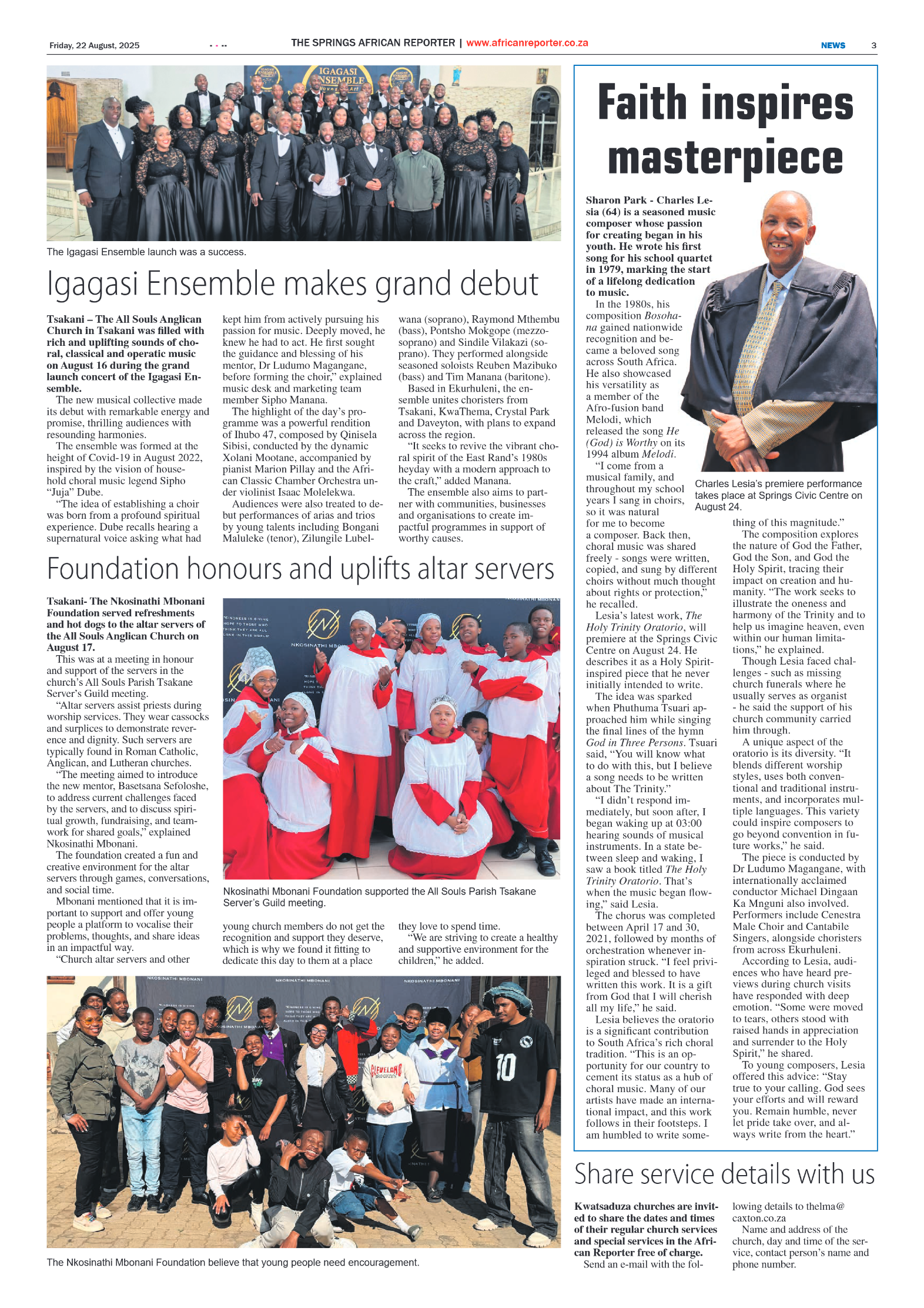 African Reporter 22 August 2025 page 3