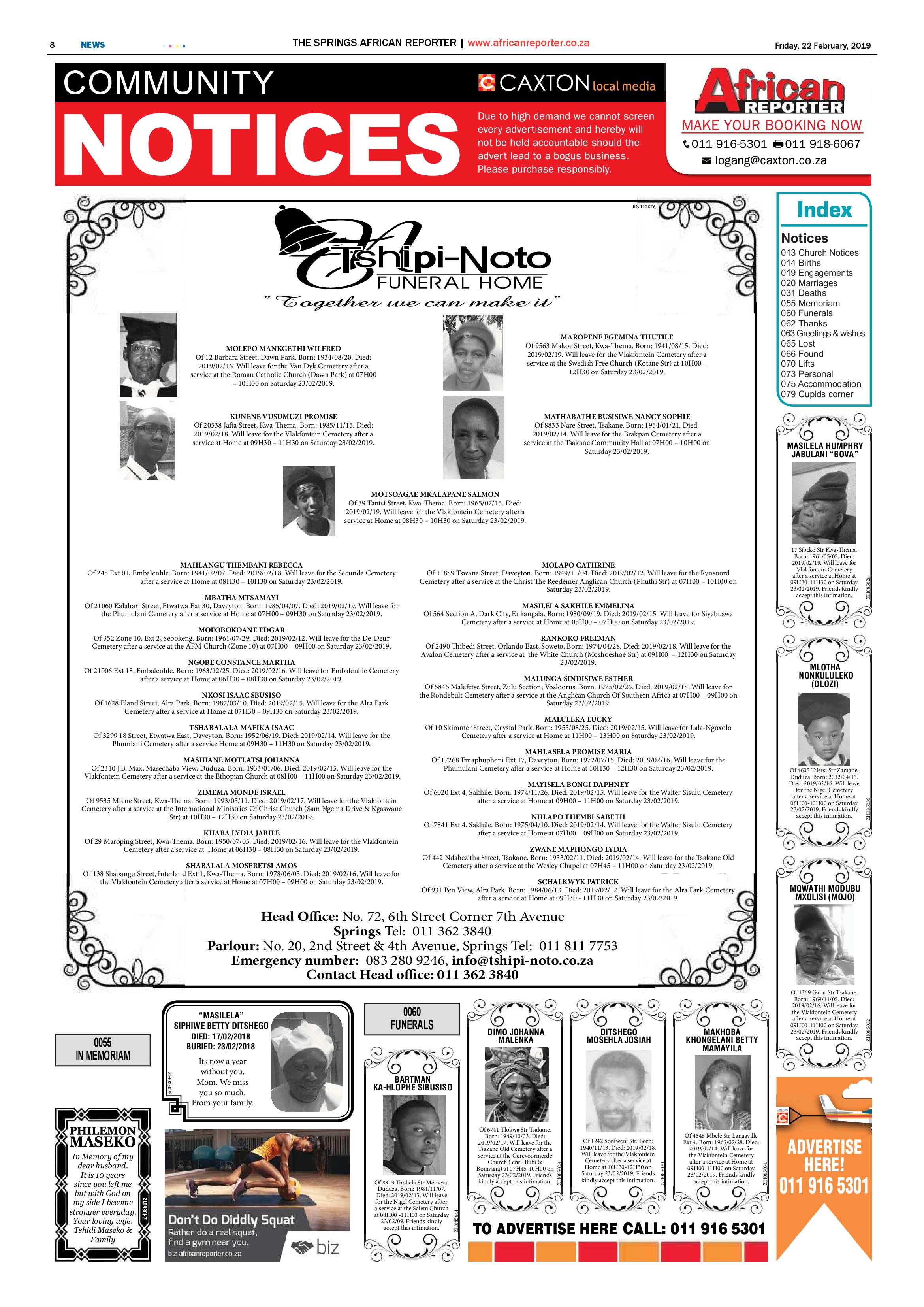 African Reporter 22 February 2019 page 8