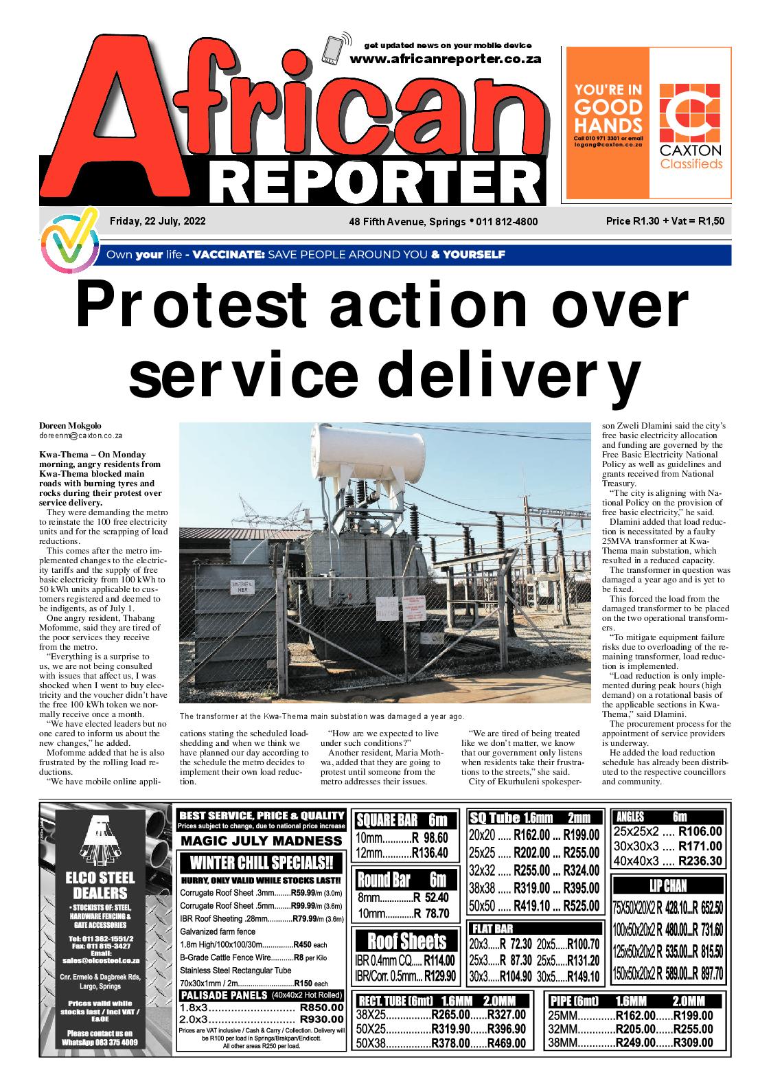 African Reporter 22 July 2022 page 1