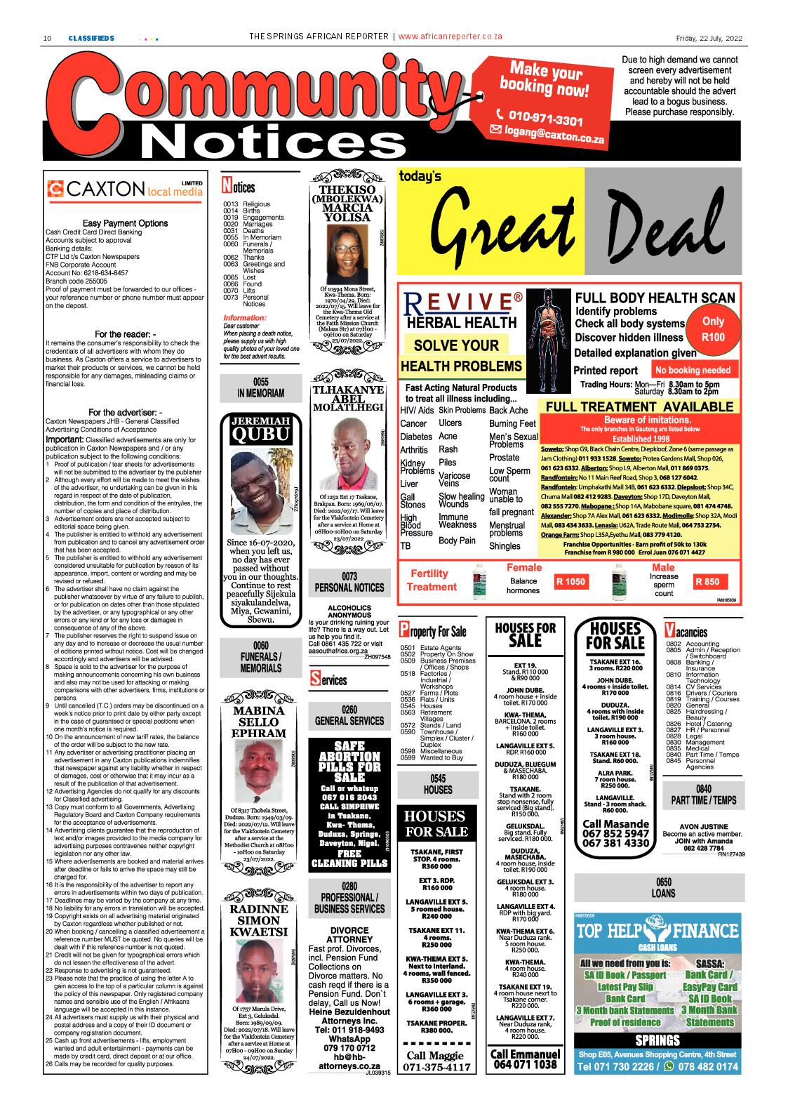 African Reporter 22 July 2022 page 10