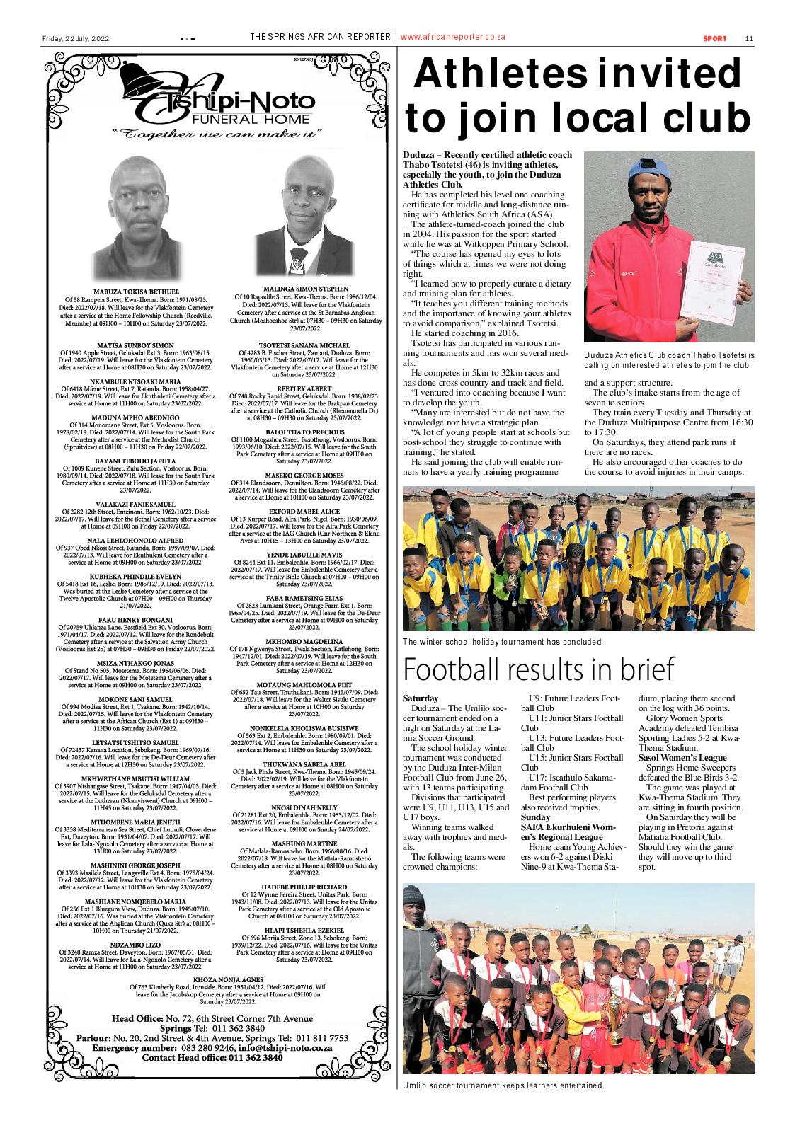 African Reporter 22 July 2022 page 11