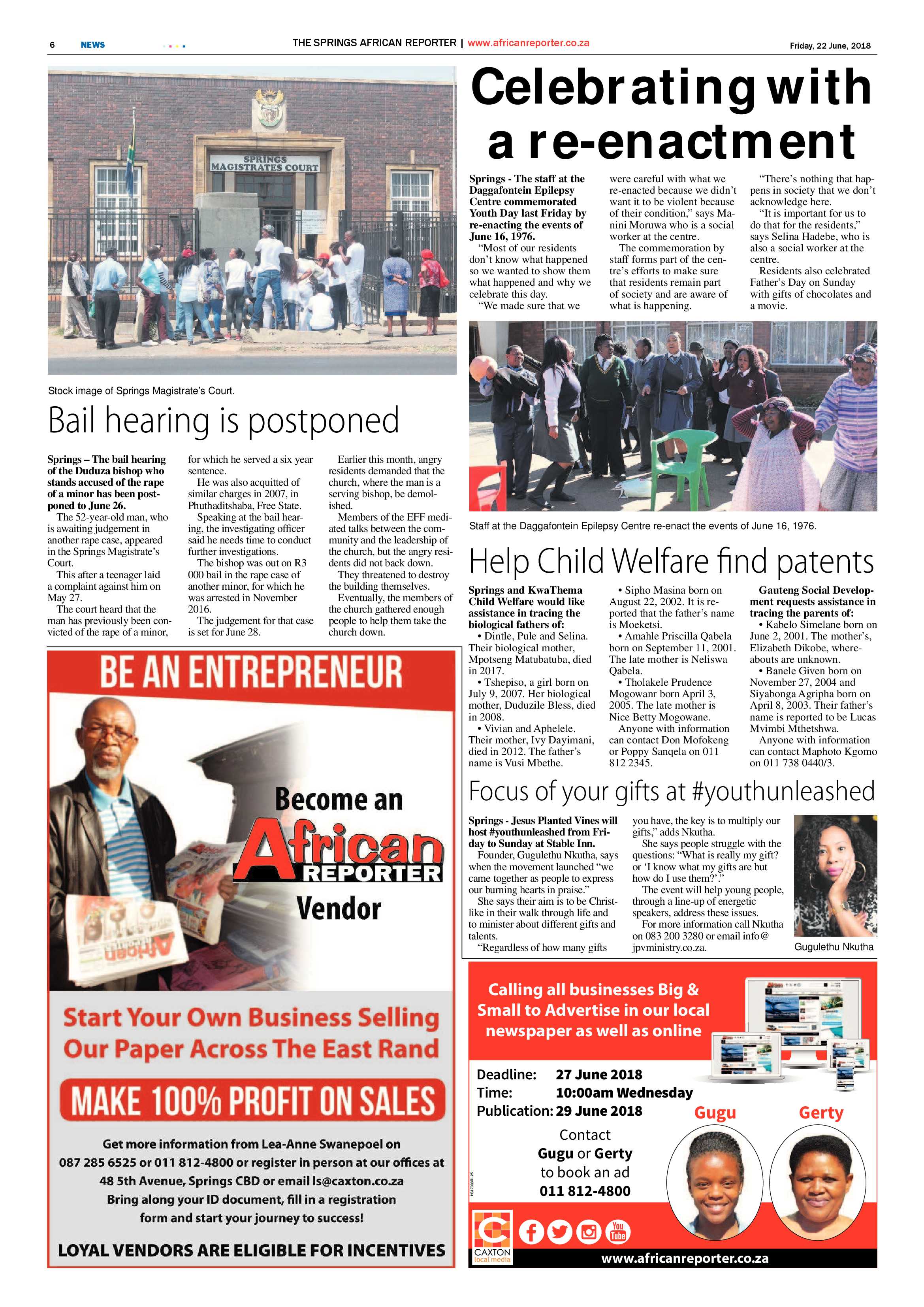 African Reporter 22 June 2018 page 6