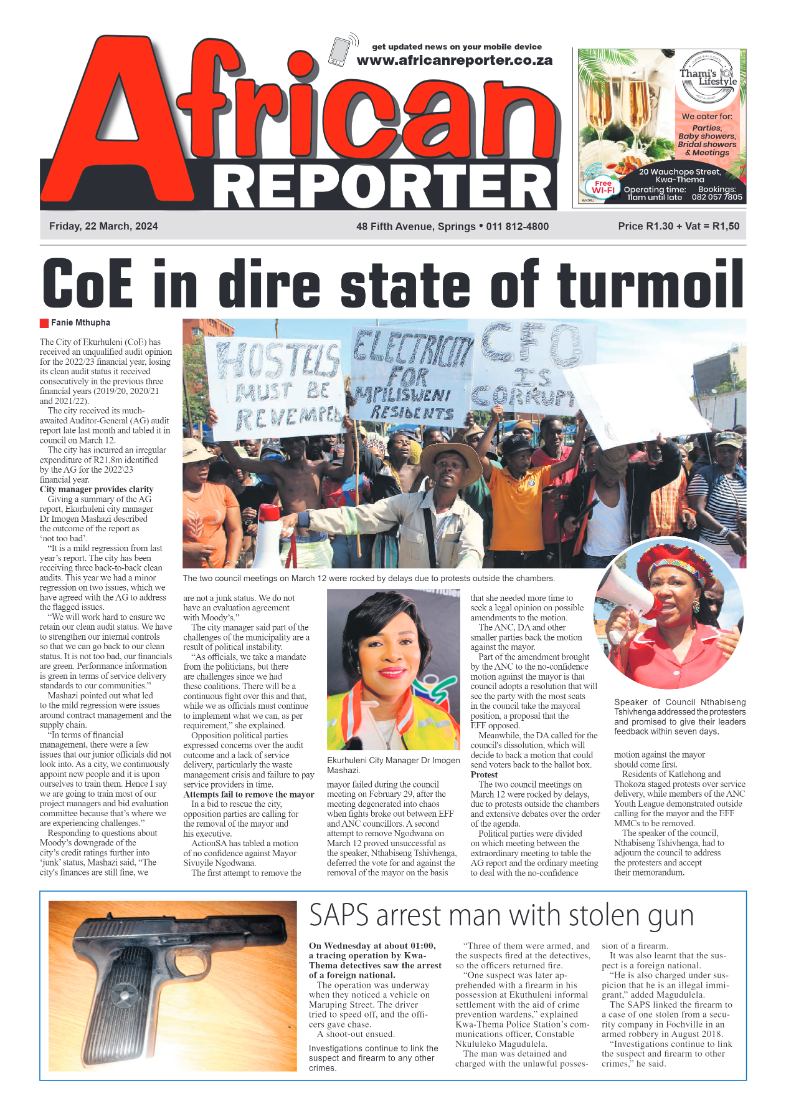 African Reporter 22 March 2024 page 1