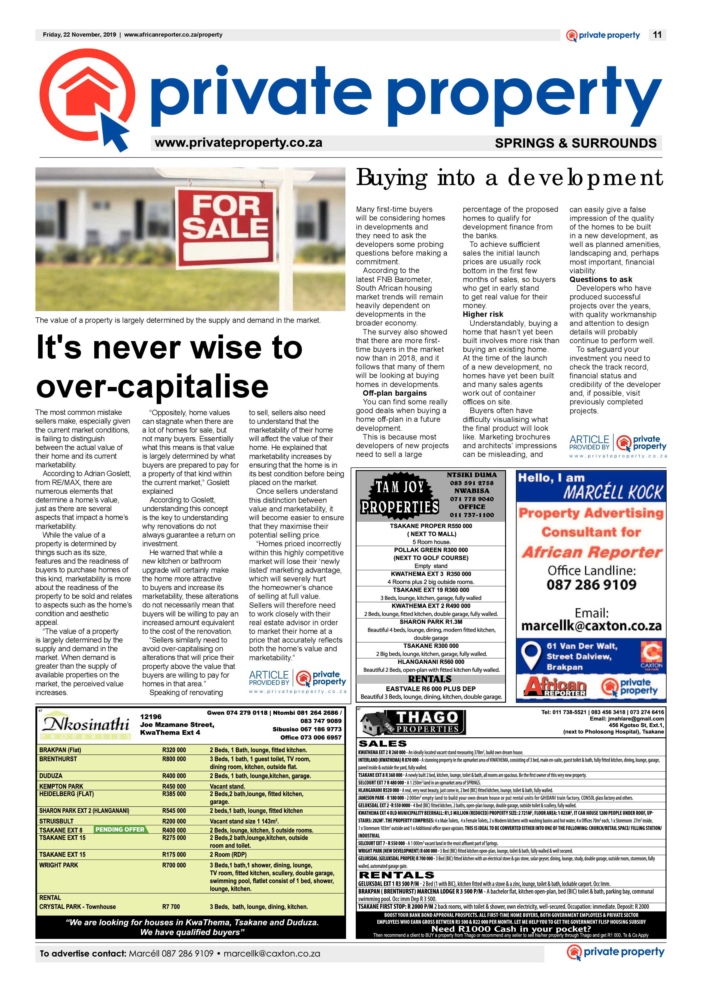 African Reporter 22 November 2019 page 11