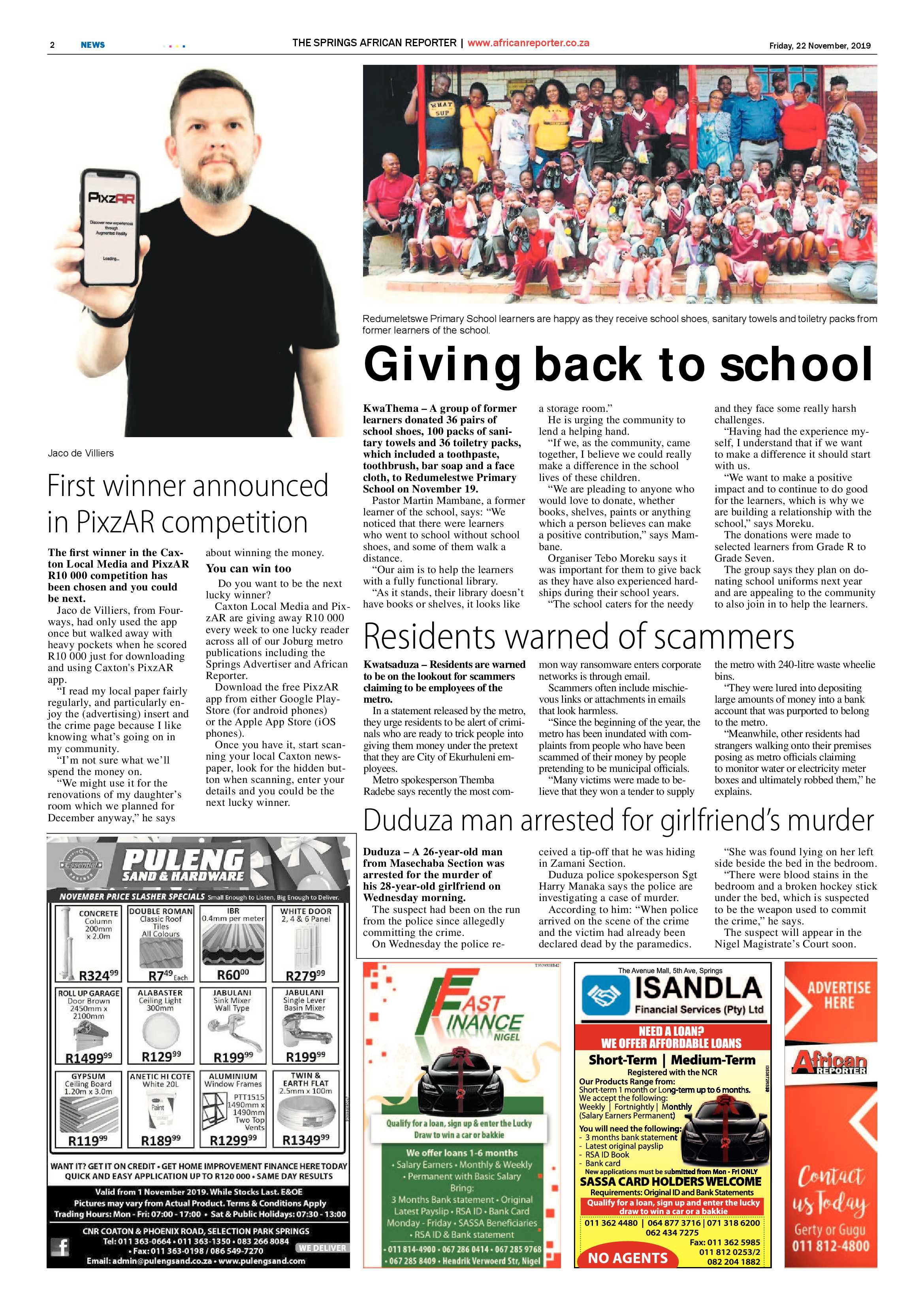 African Reporter 22 November 2019 page 2