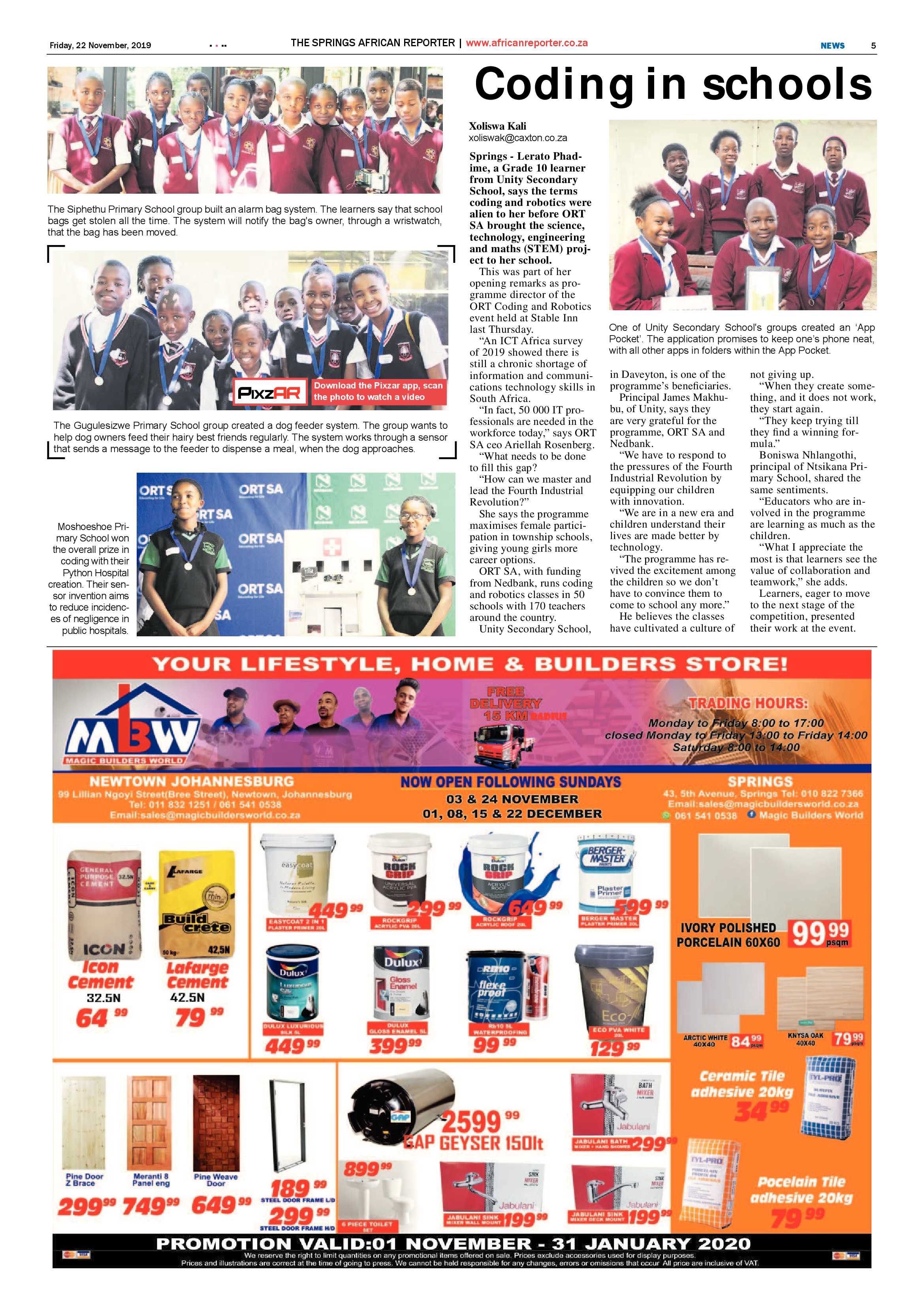 African Reporter 22 November 2019 page 5