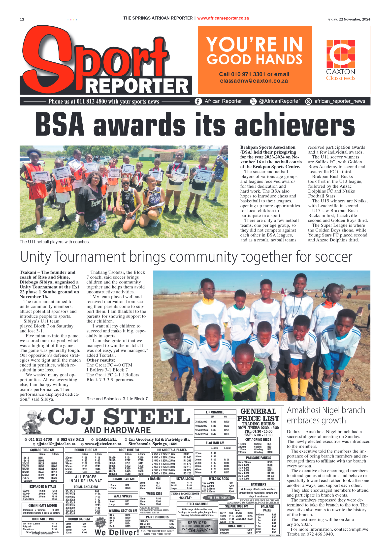 African Reporter 22 November 2024 page 12
