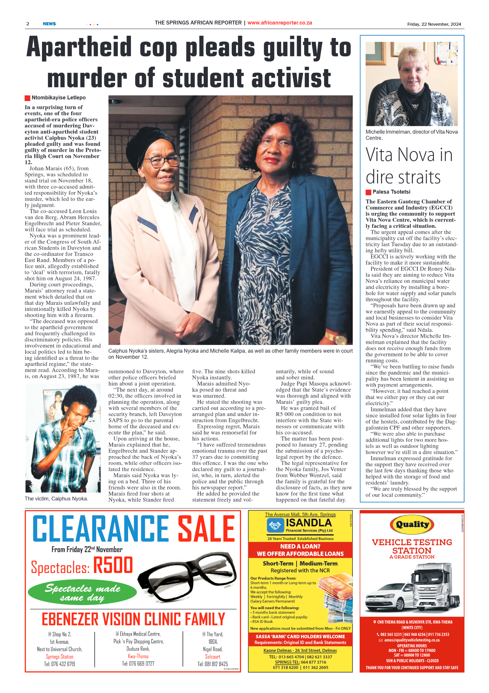 African Reporter 22 November 2024 page 2