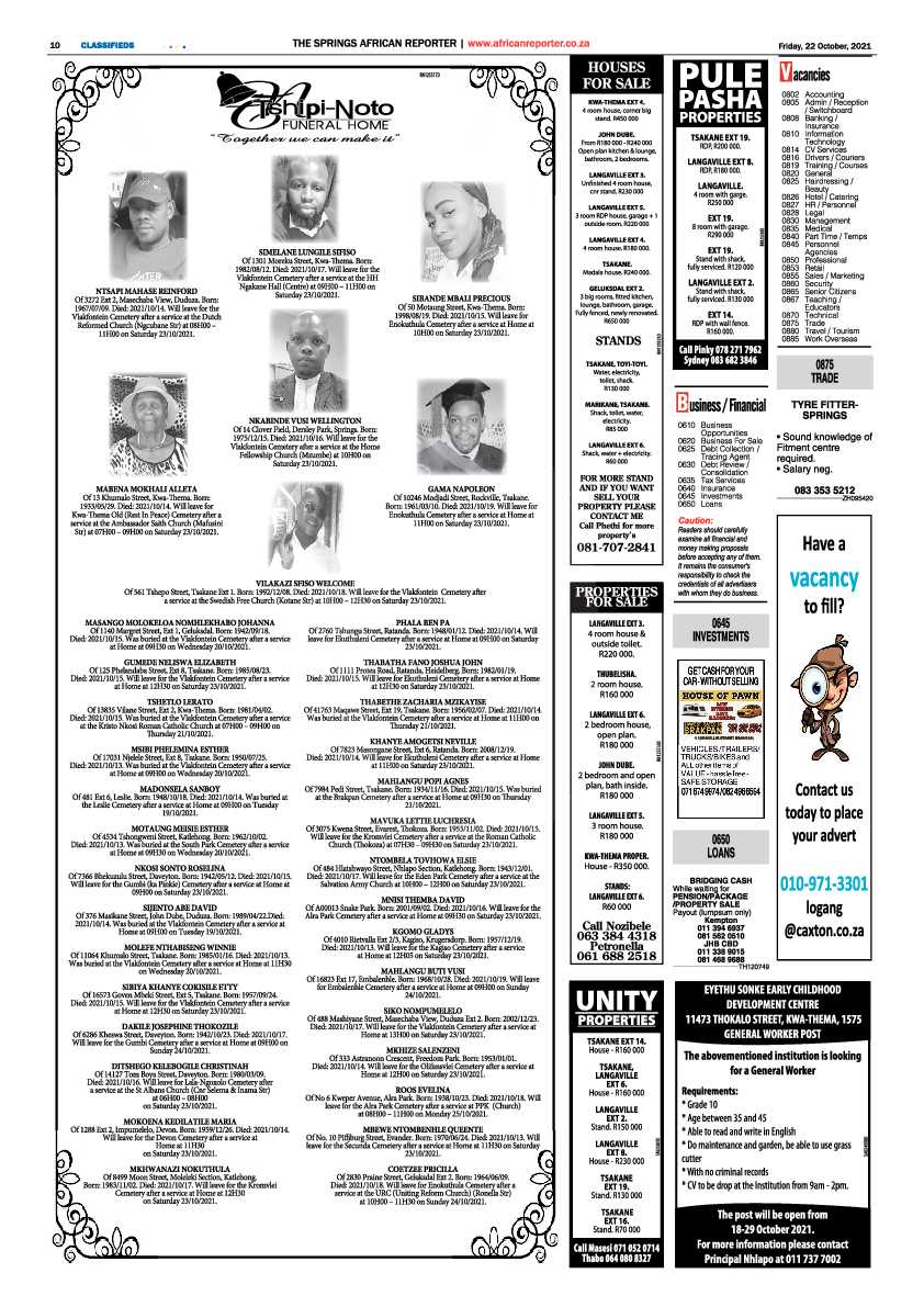 African Reporter 22 October 2021 page 10